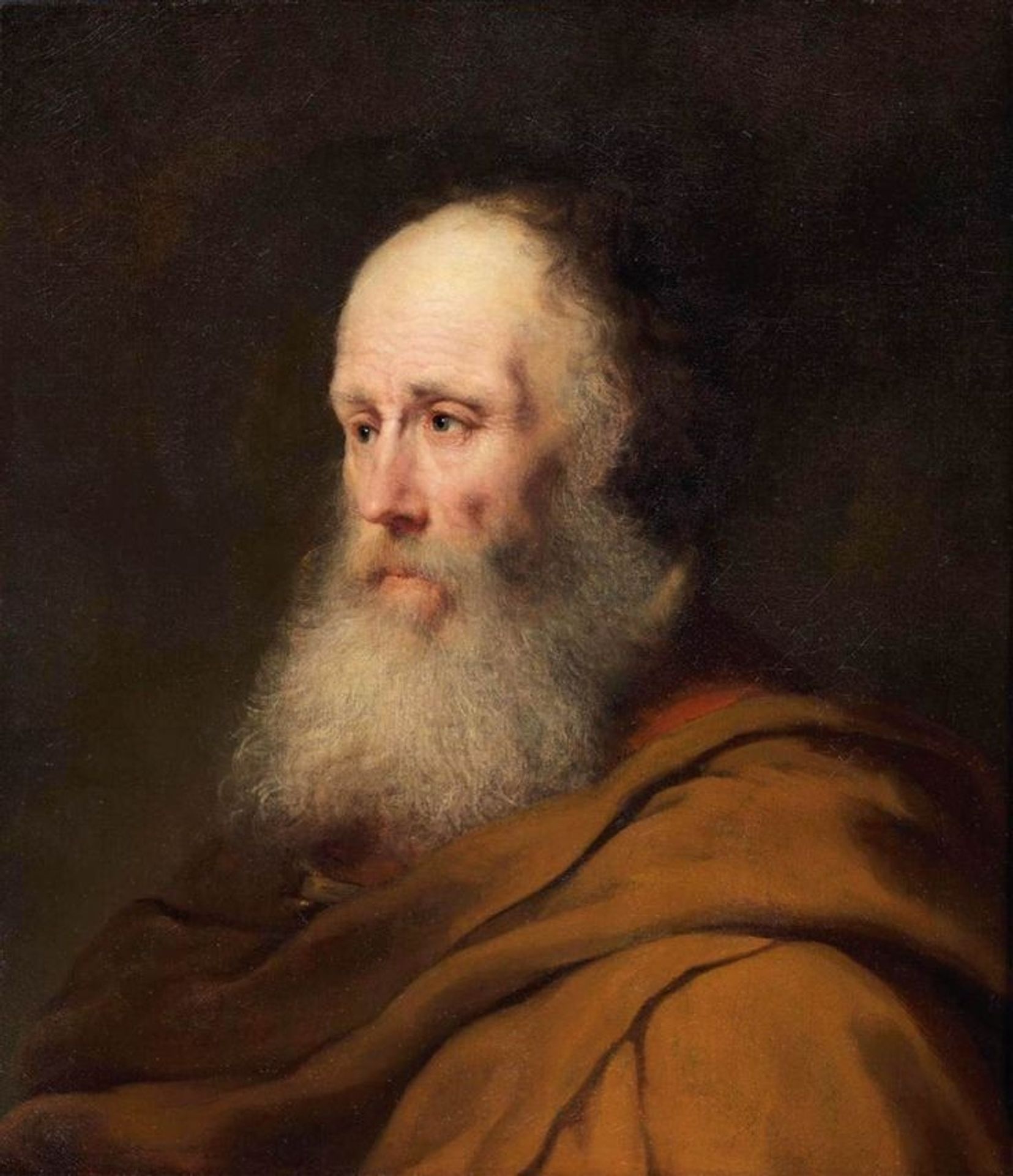 Bearded Old Man Wearing a Brown Cloak by Jan Lievens