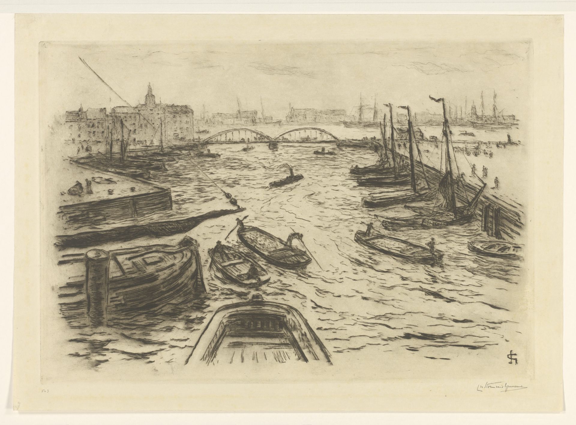 Havengezicht by Carel Nicolaas Storm van 's-Gravesande