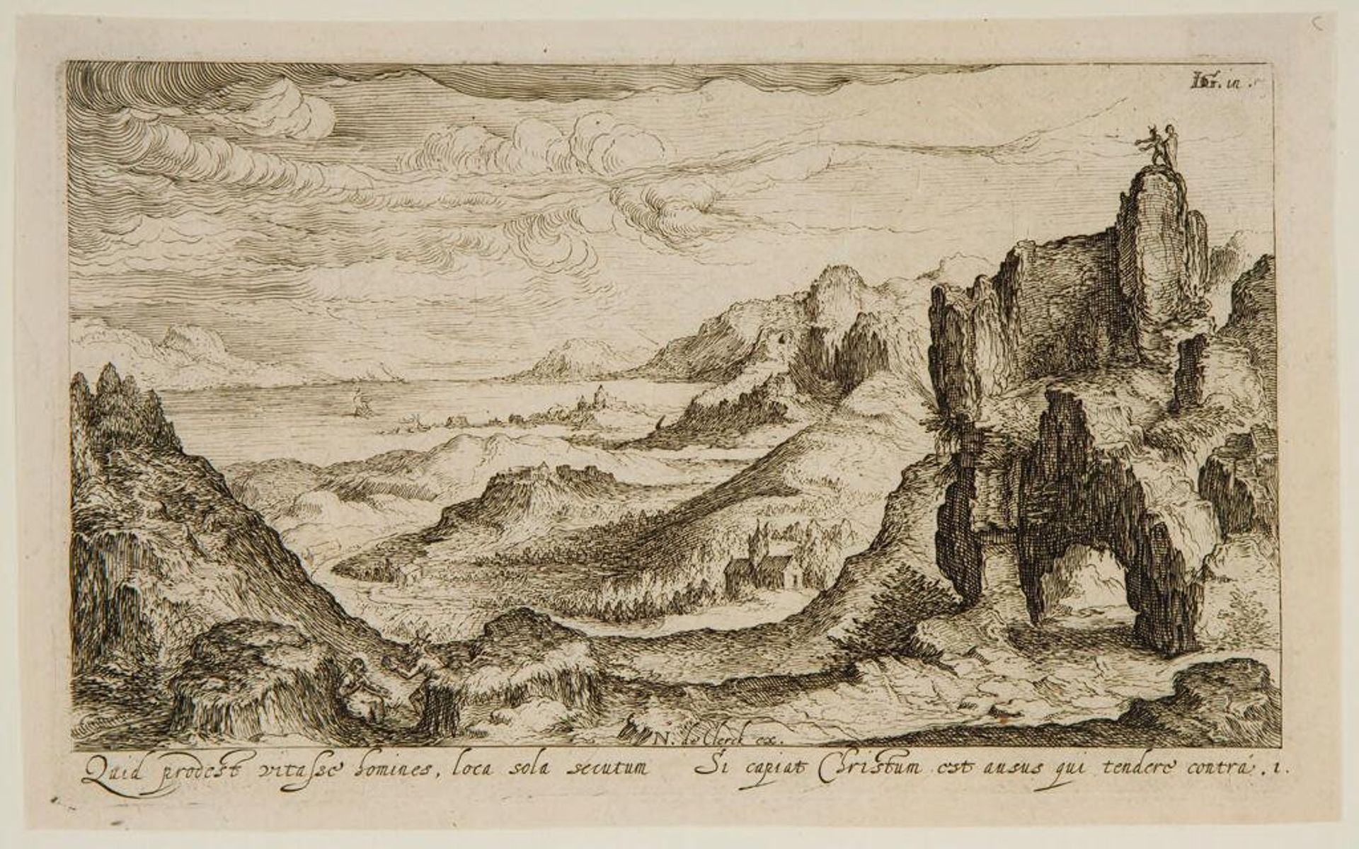 Landscape with the Temptation of Christ by Attributed to Andries Jacobsz Stock