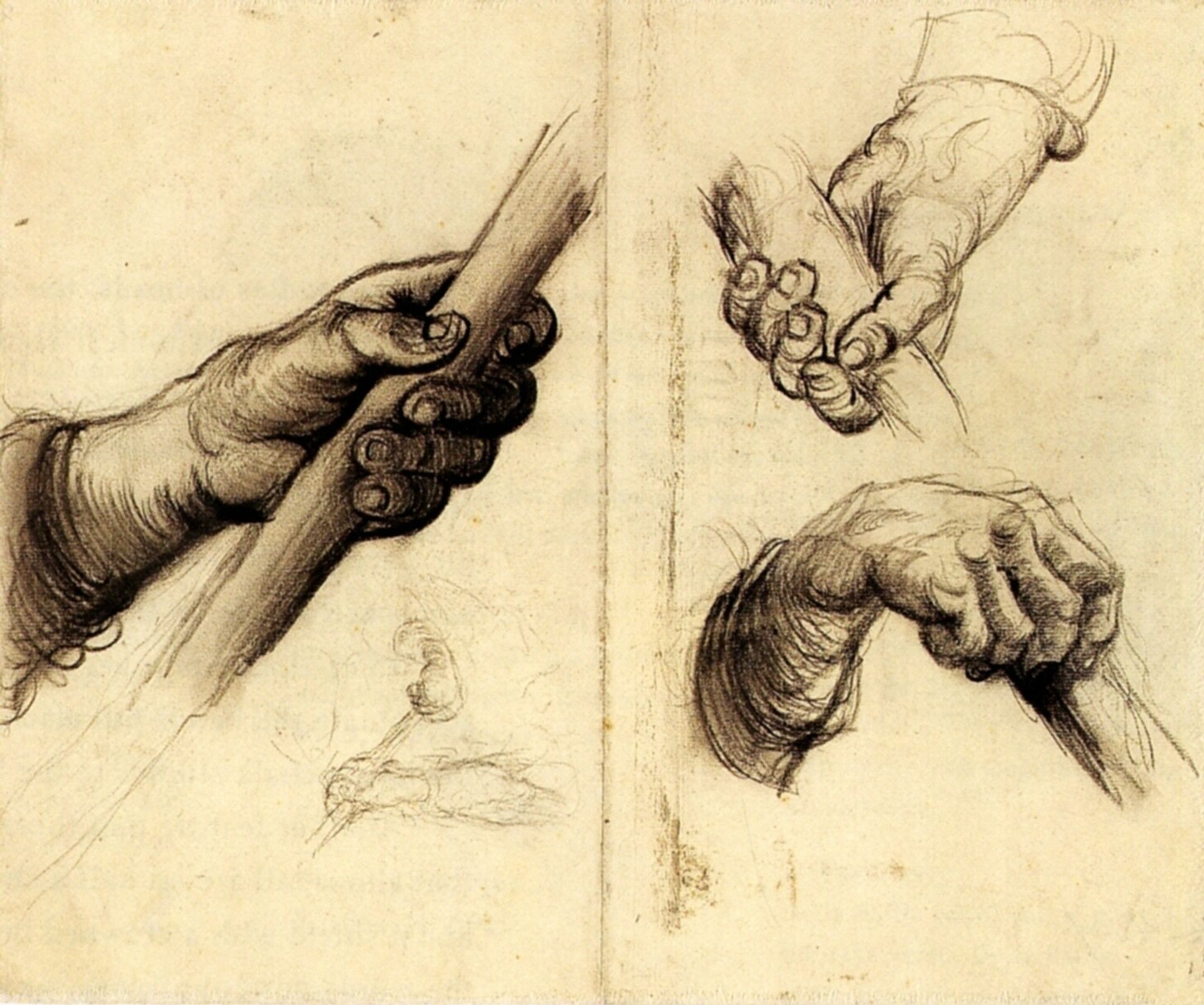 Hands with a Stick by Vincent van Gogh