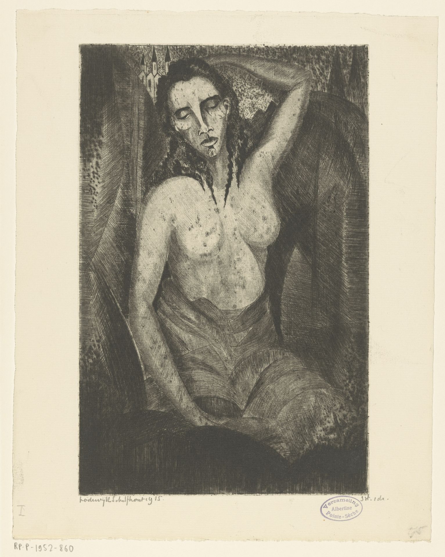 Zittende vrouw by Lodewijk Schelfhout