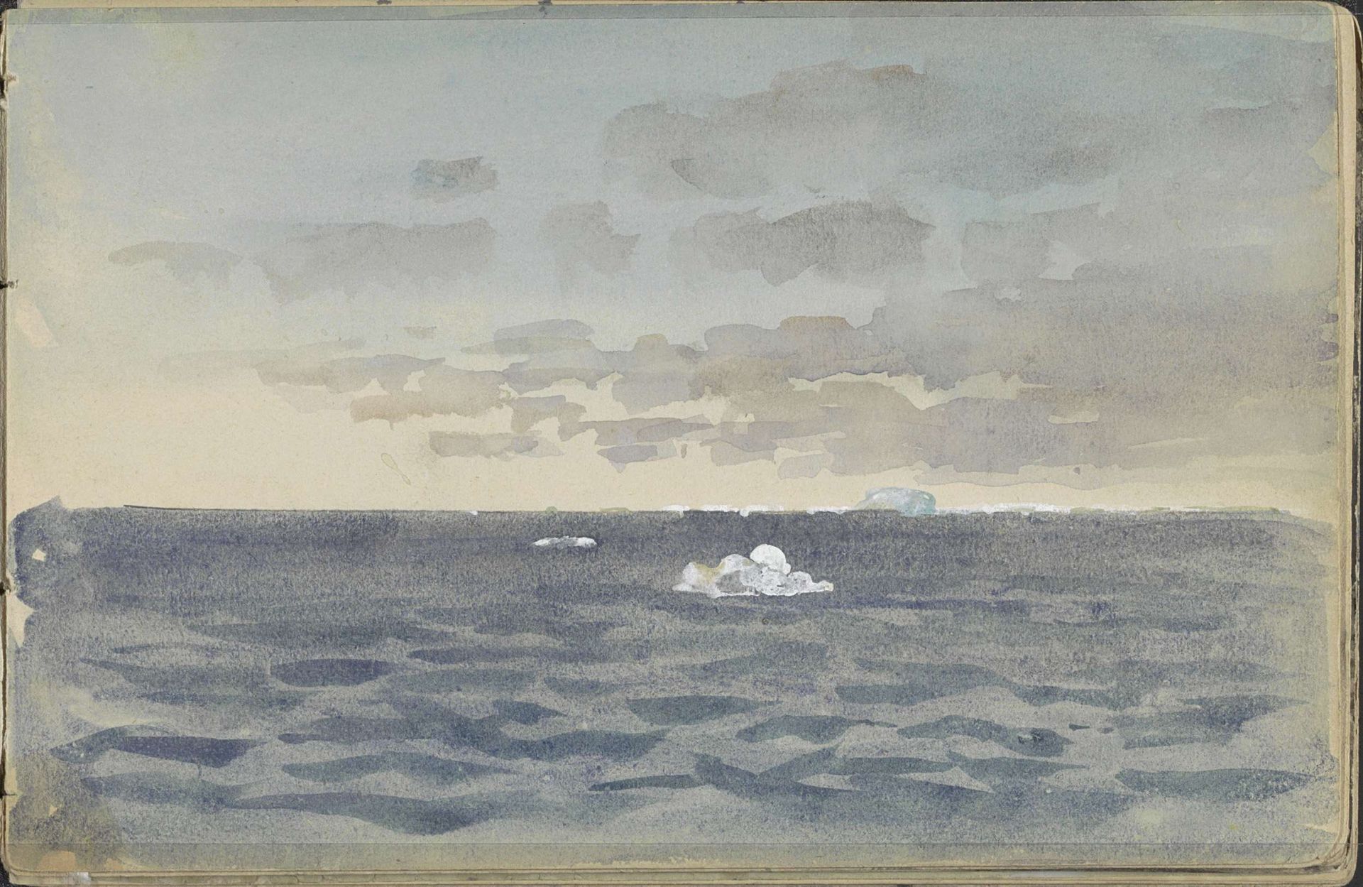 Gezicht op de Barentszzee met ijsschotsen by Louis Apol