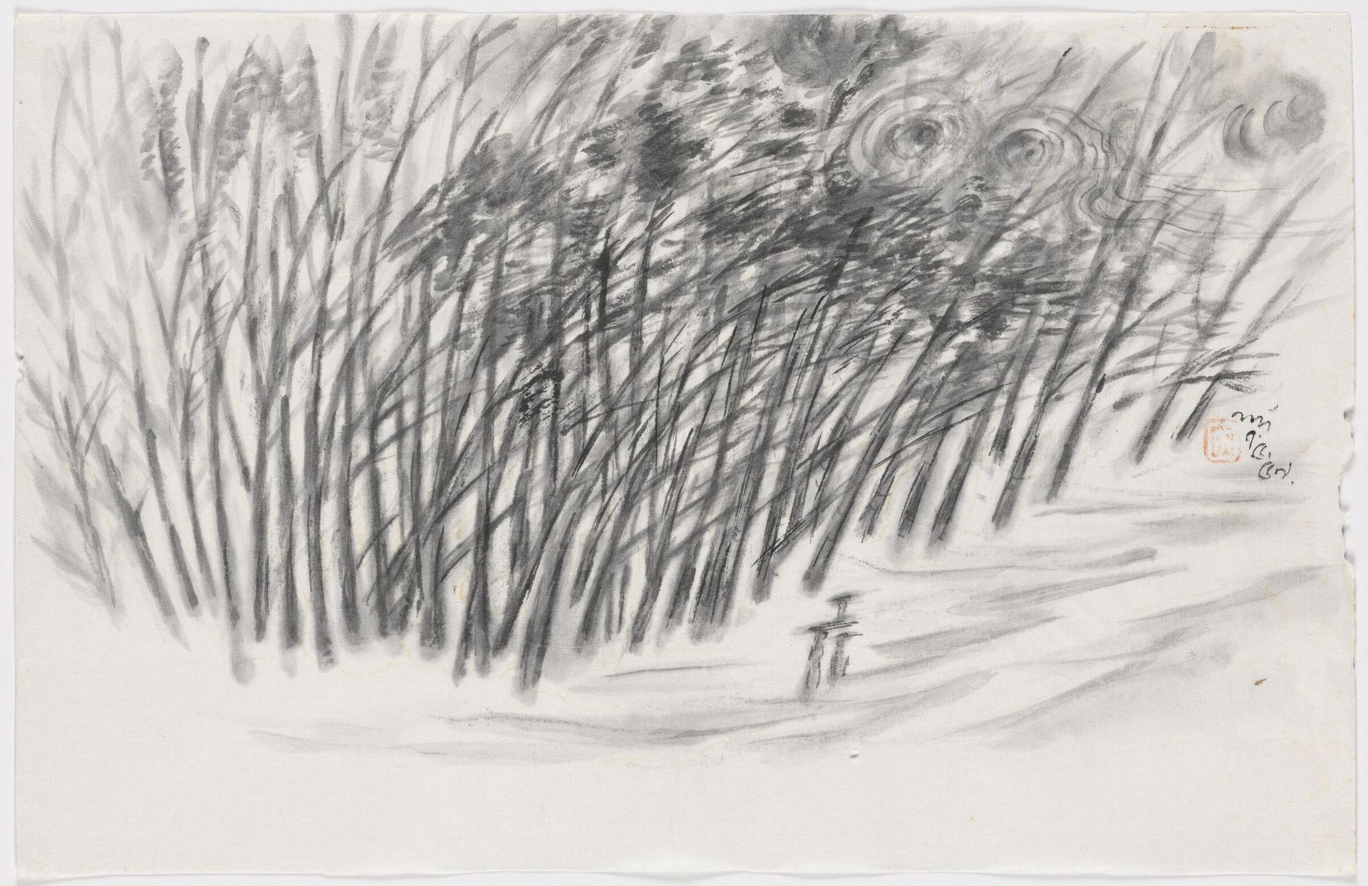 Untitled (Wood Collectors Near Forest) by Nandalal Bose