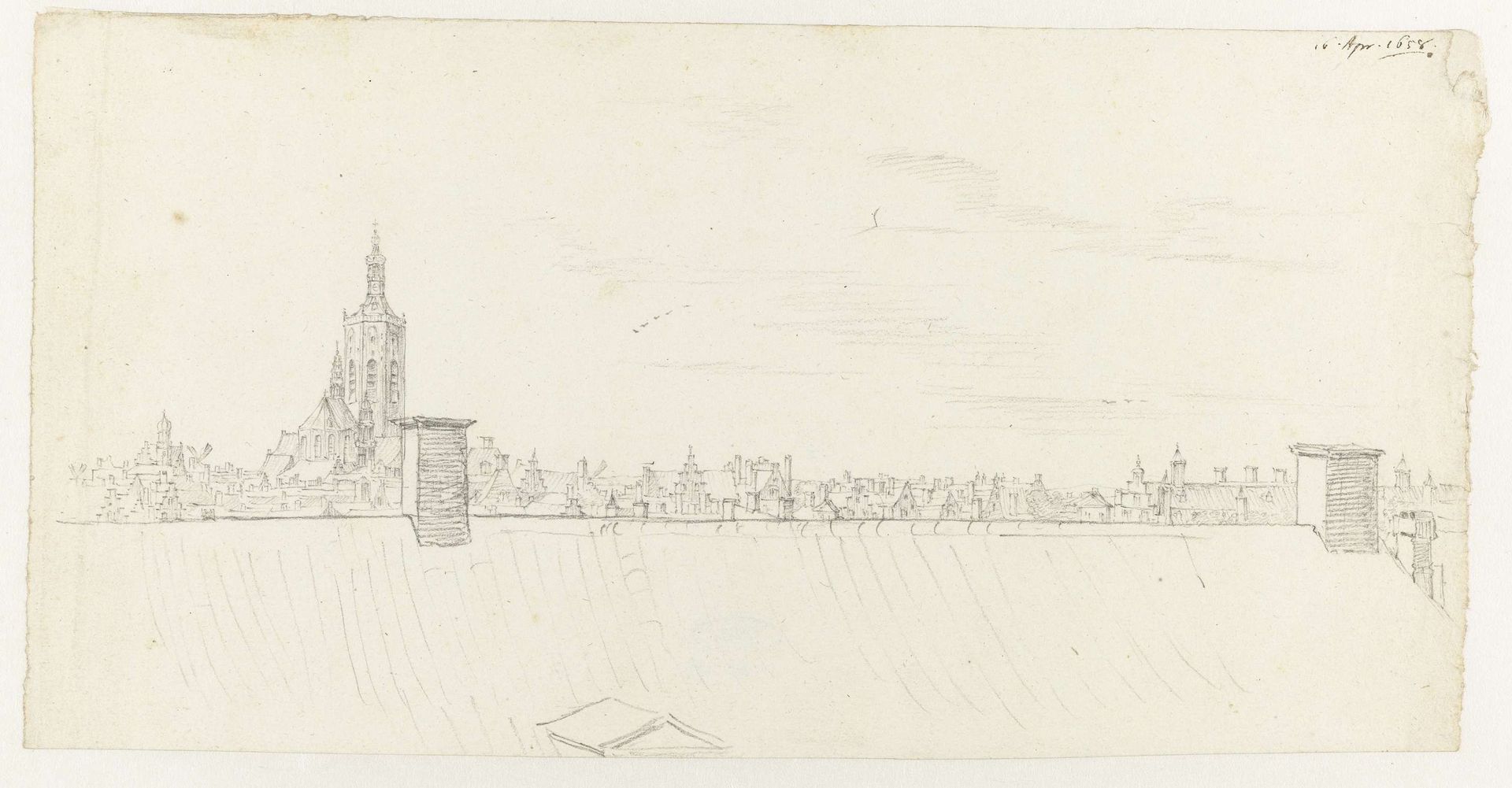 Gezicht op Den Haag by Constantijn (II) Huygens
