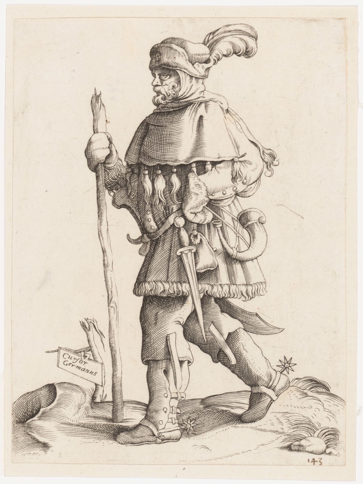 Costume Plate: German Messenger by Enea Vico