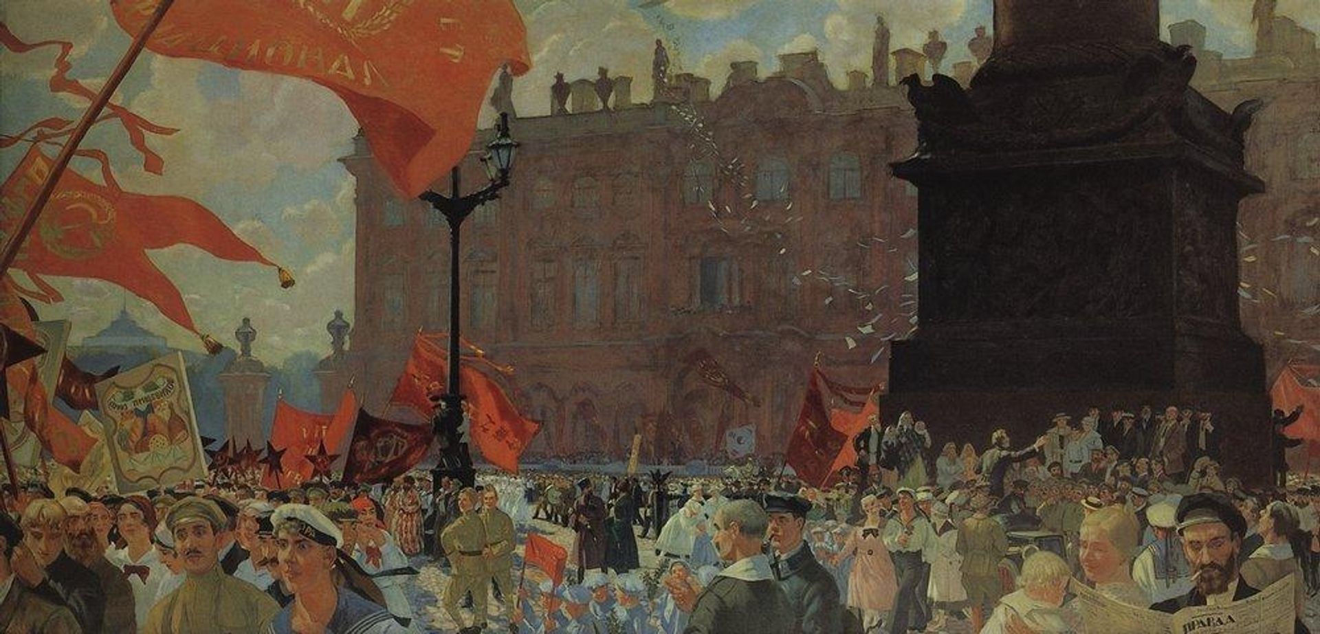 Festivities Marking the Opening of the Second Congress of the Comintern and Demonstration on Uritsky (Palace) Square in Petrograd on July 19th 1920 by Boris Kustodiev
