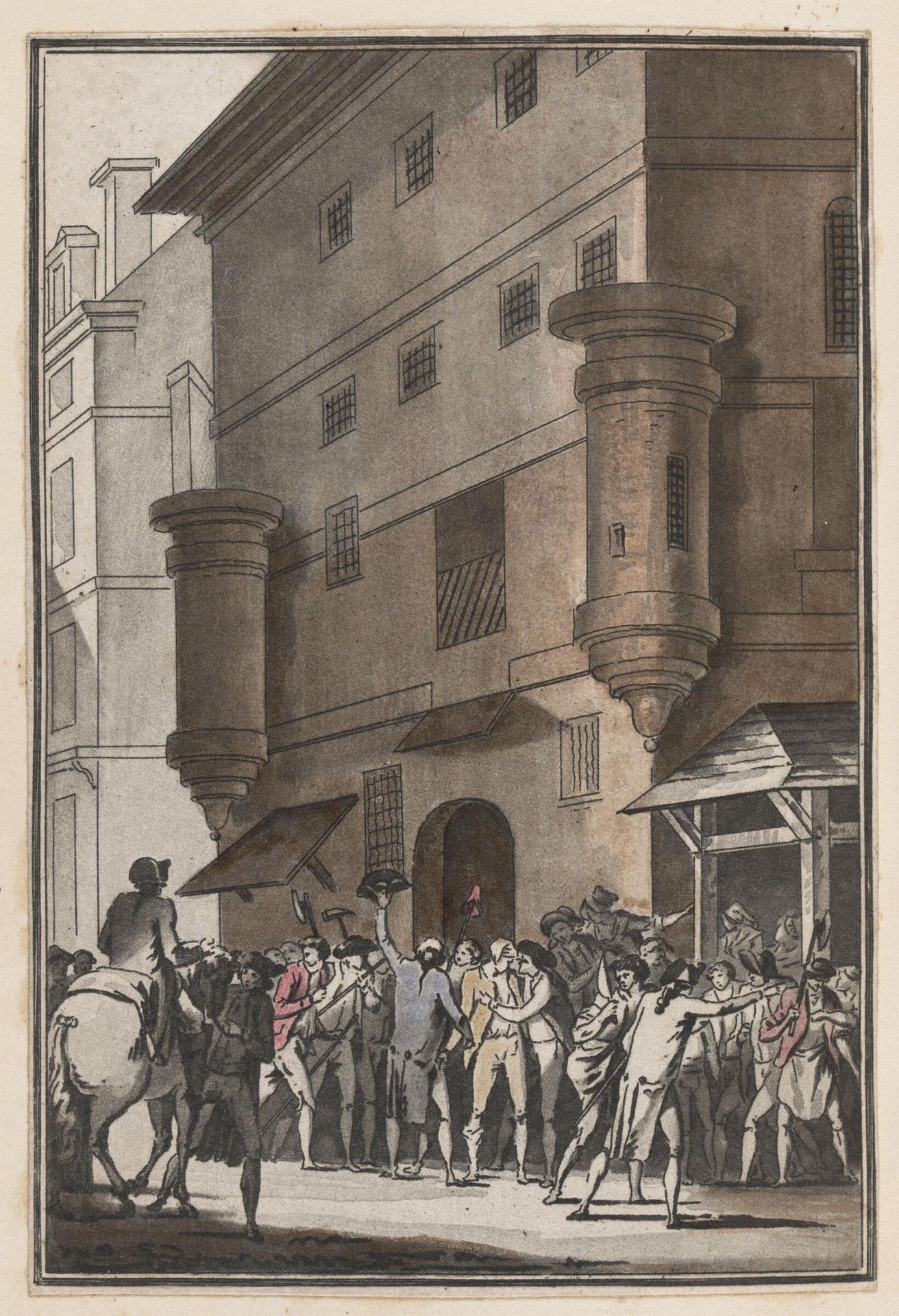 The People Force the Doors of the Abbaye St.-Germain Prison and Free the Prisonners (30 June 1789) by Jean François Janinet