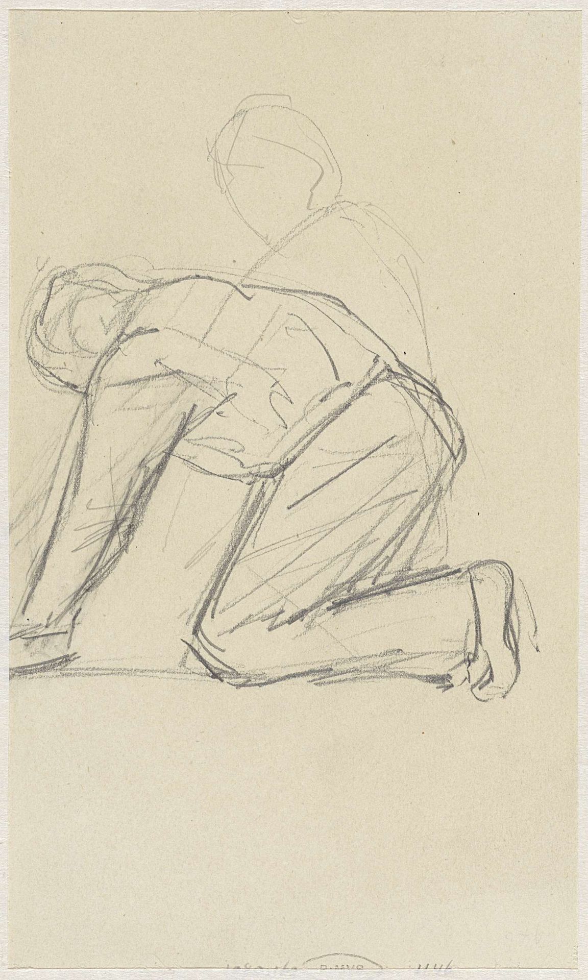Man op zijn knieën by Jozef Israëls