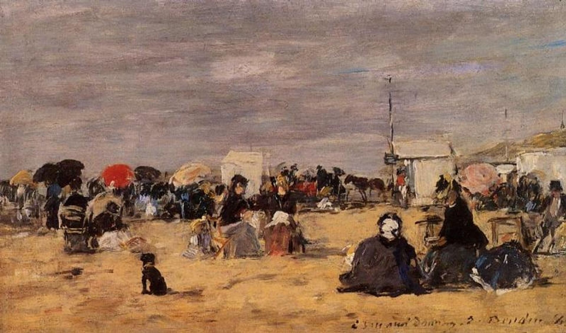 Trouville, Beach Scene by Eugène Boudin