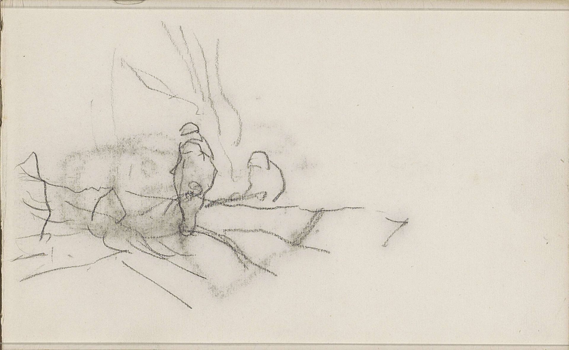 Houthakkers die een neergehaalde boom in stukken hakken by Anton Mauve