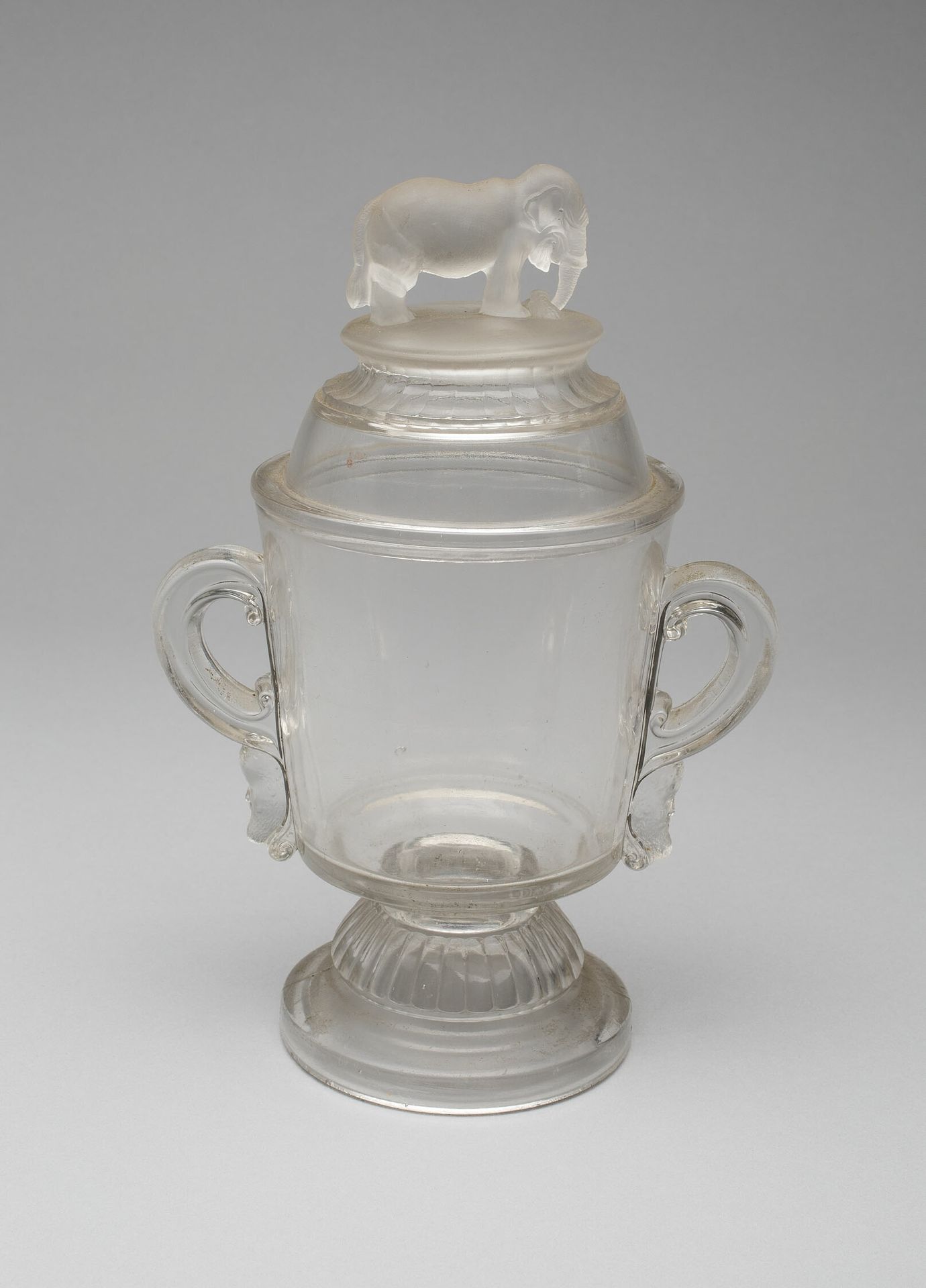 "Jumbo"/Elephant covered dish by Canton Glass Company