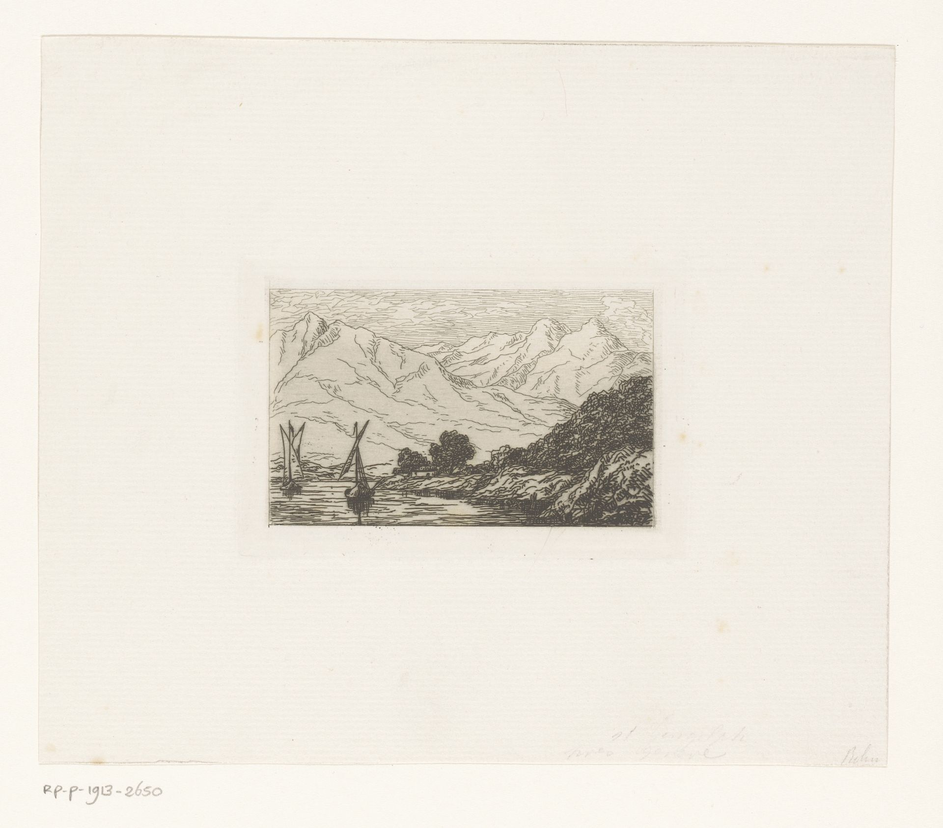 Gezicht op de oevers van het meer van Genève bij Saint-Gingolph by Emilie Rolin-Jacquemijns