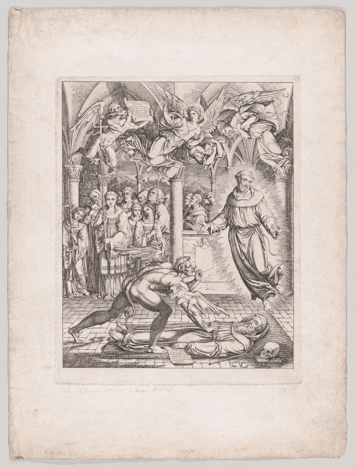 Battle of Satan with St. Francis for the Soul of the Monk Guido of Montefeltro by Joseph Anton Koch