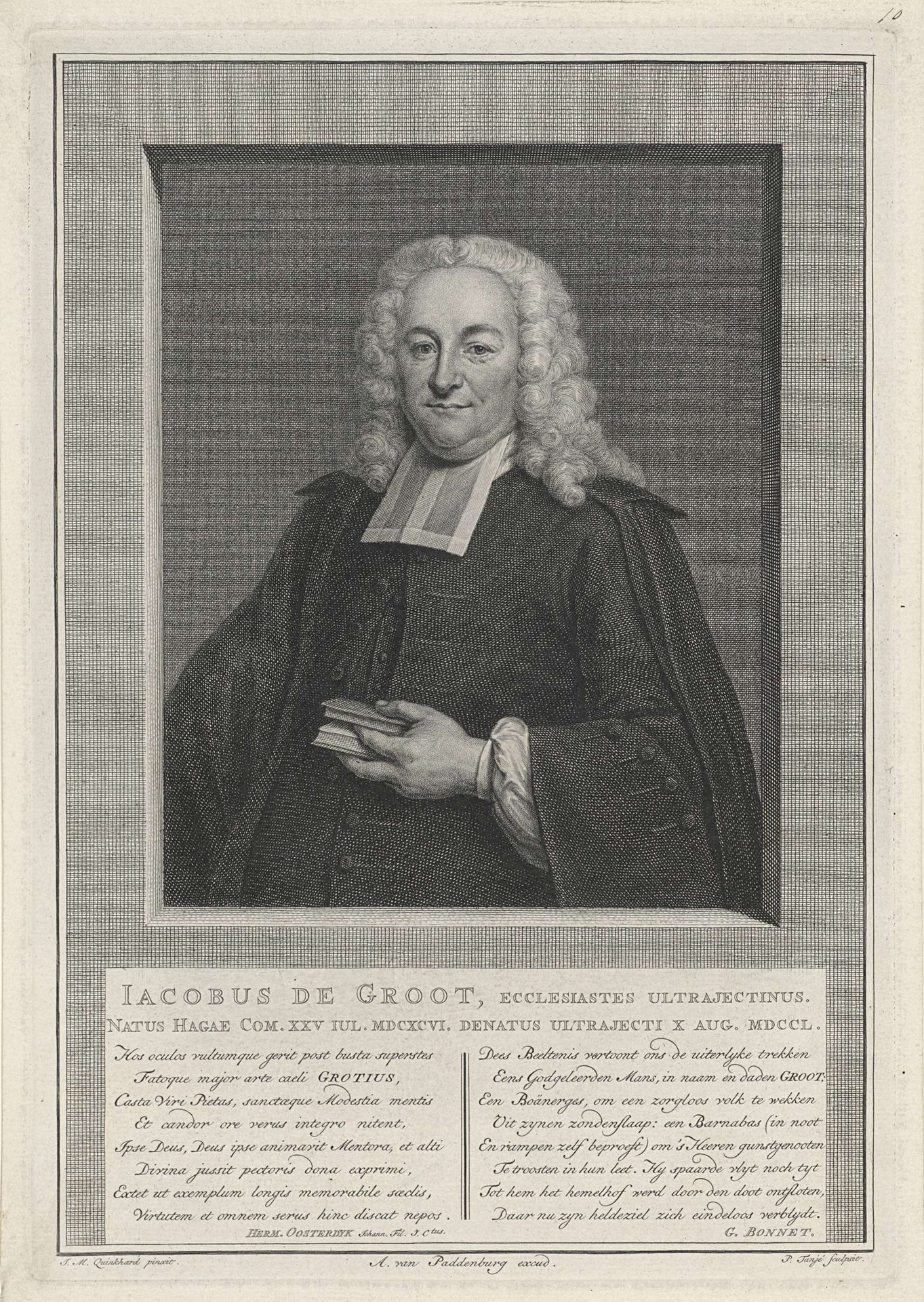 Portret van Jacobus de Groot by Pieter Tanjé