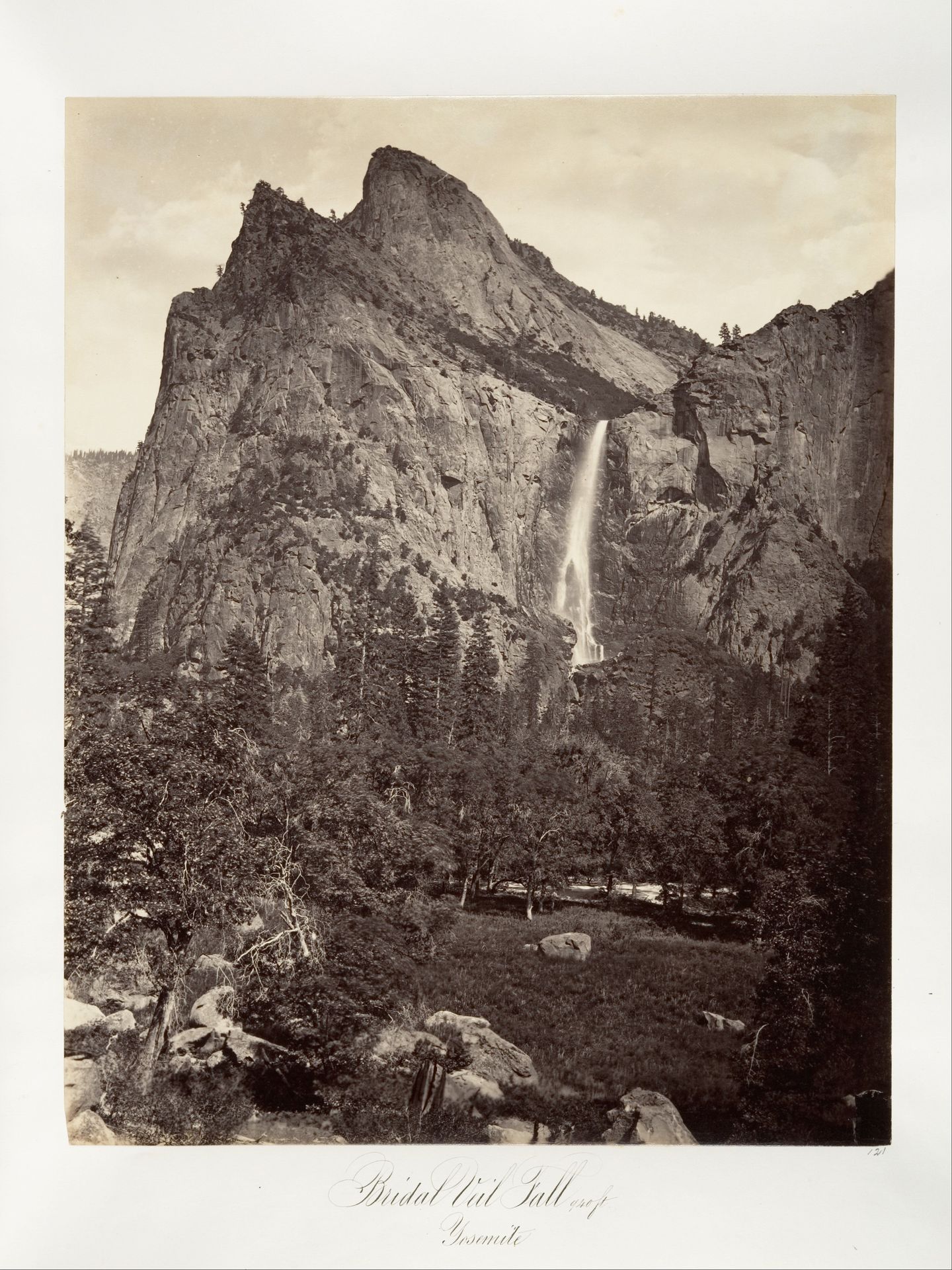 Bridal Veil Fall, 940 feet, Yosemite by Carleton E. Watkins