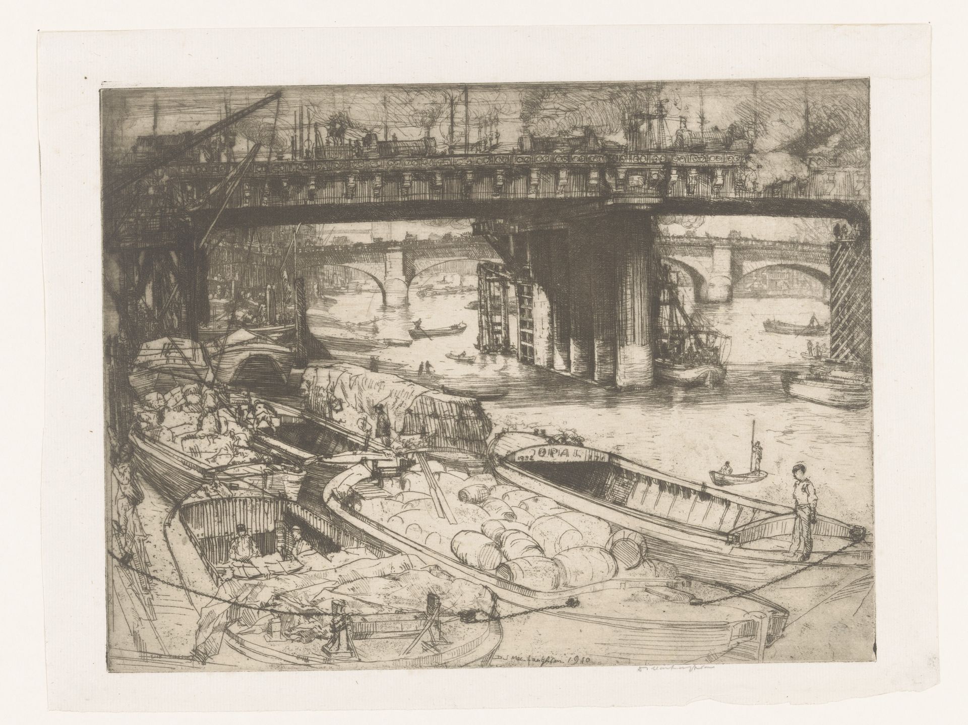 Laag water in de Theems by Donald Shaw MacLaughlan