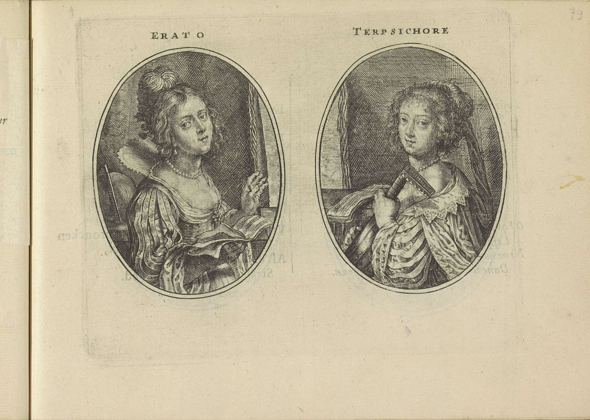 Erato en Terpsichore by Crispijn van de (II) Passe