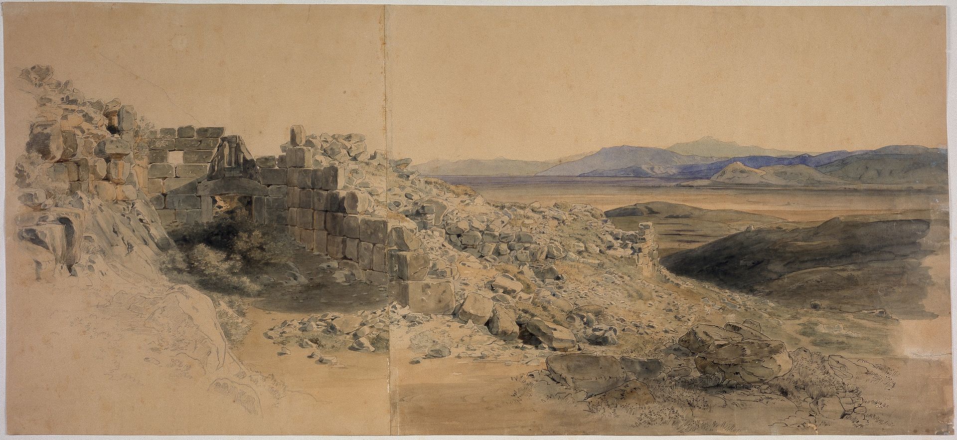 Lion gate in Mycenae by Carl Rottmann