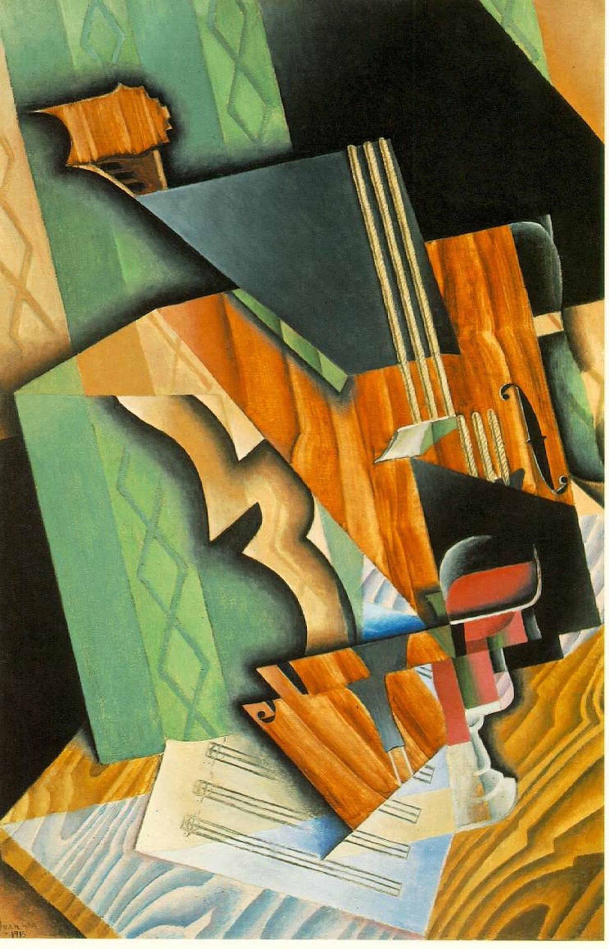 Violin and glass by Juan Gris