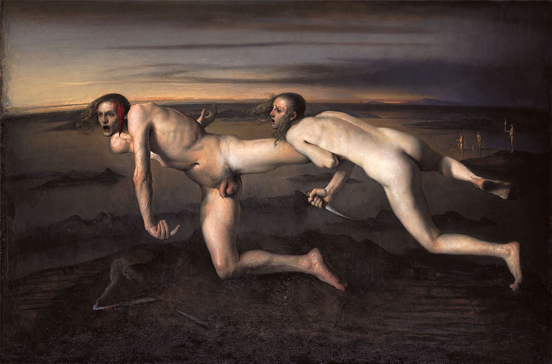 Woman kills injured man by Odd Nerdrum