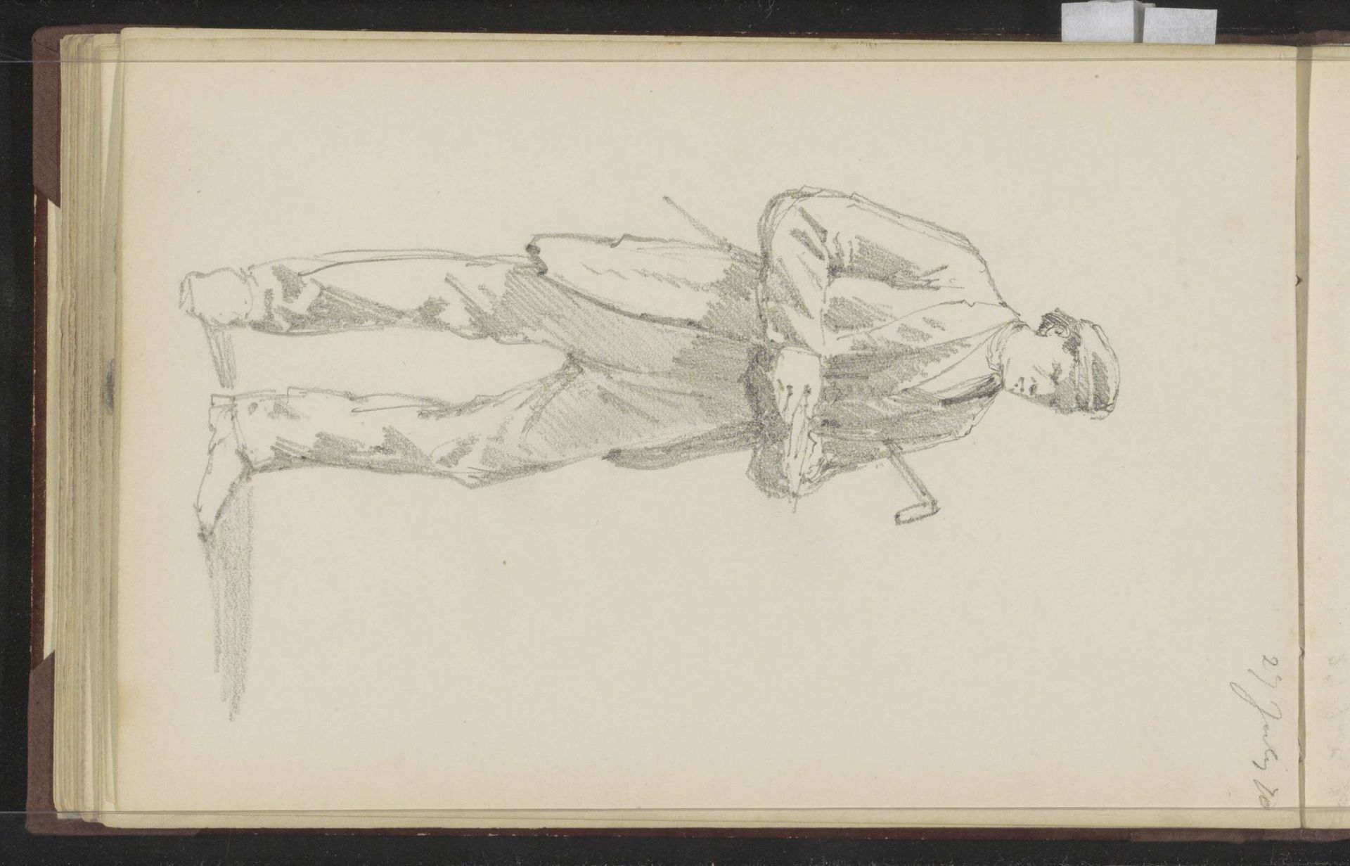 Man met een stok onder zijn arm by Cornelis Springer
