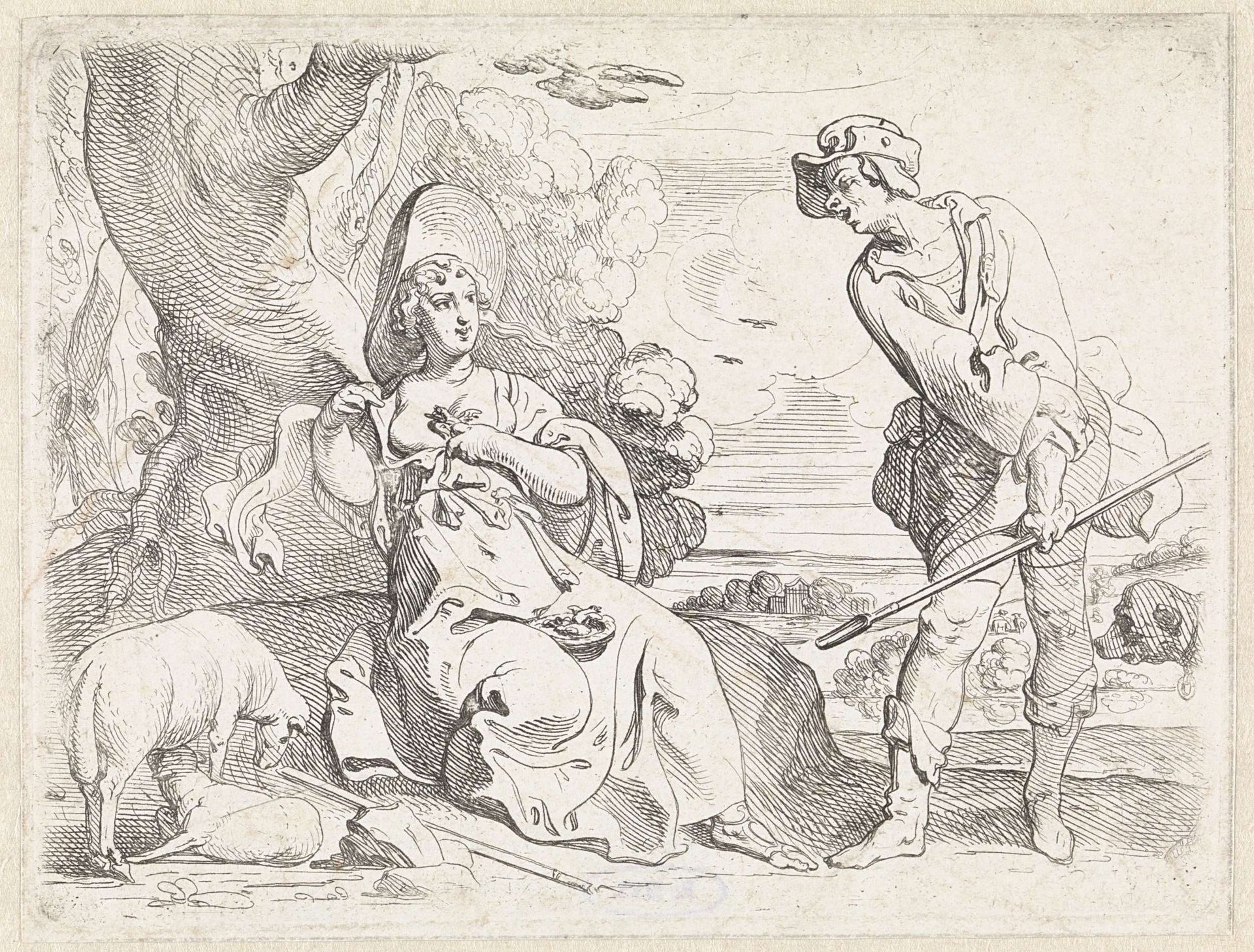 Herder en herderin by Theodoor van Thulden