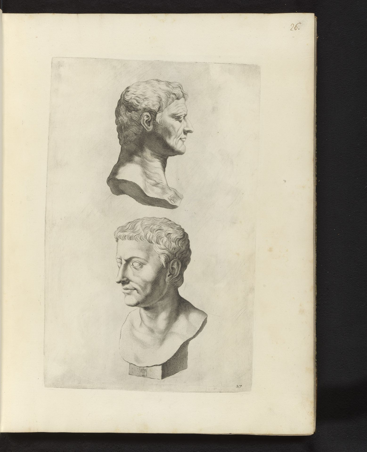 Twee portretbustes van Romeinse keizers by Theodor Matham