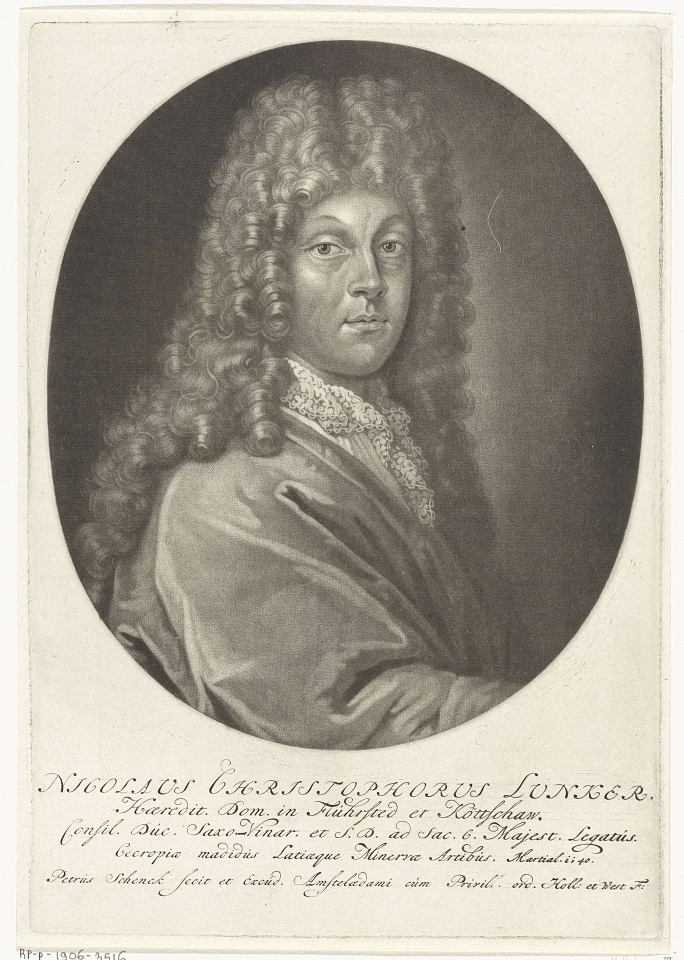 Portret van Nicolaus Christoph Lunker by Pieter Schenk