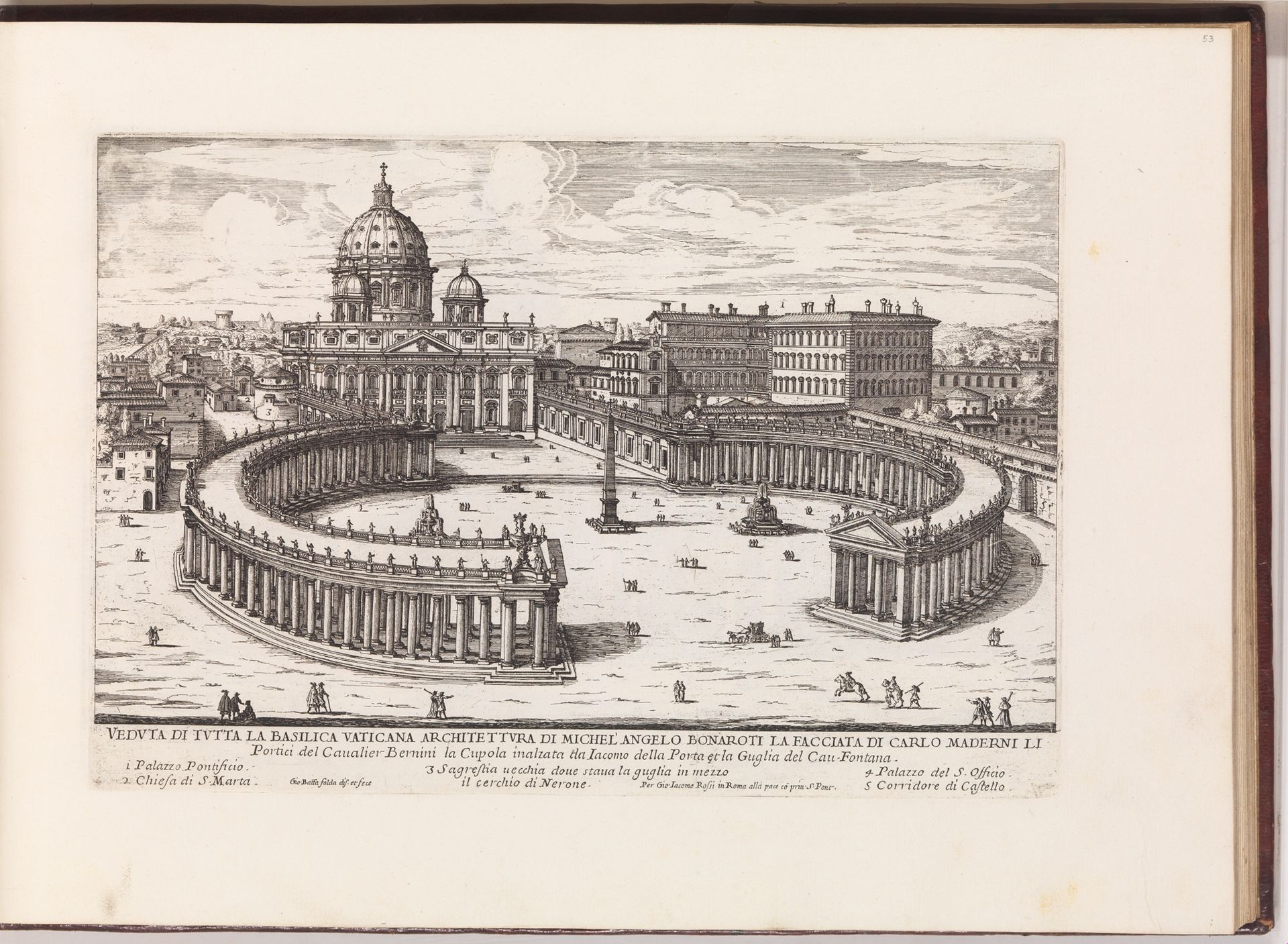 Veduta di Tutta la Basilica Vaticana (...) from: Il Nuovo Teatro delle Fabbriche, et Edificii, in Prospettiva di Rome Moderna (...) by Giovanni Battista Falda