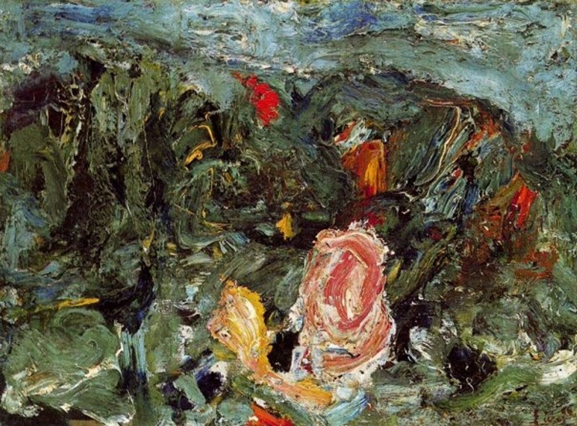 Landscape with rose by Eugene Leroy