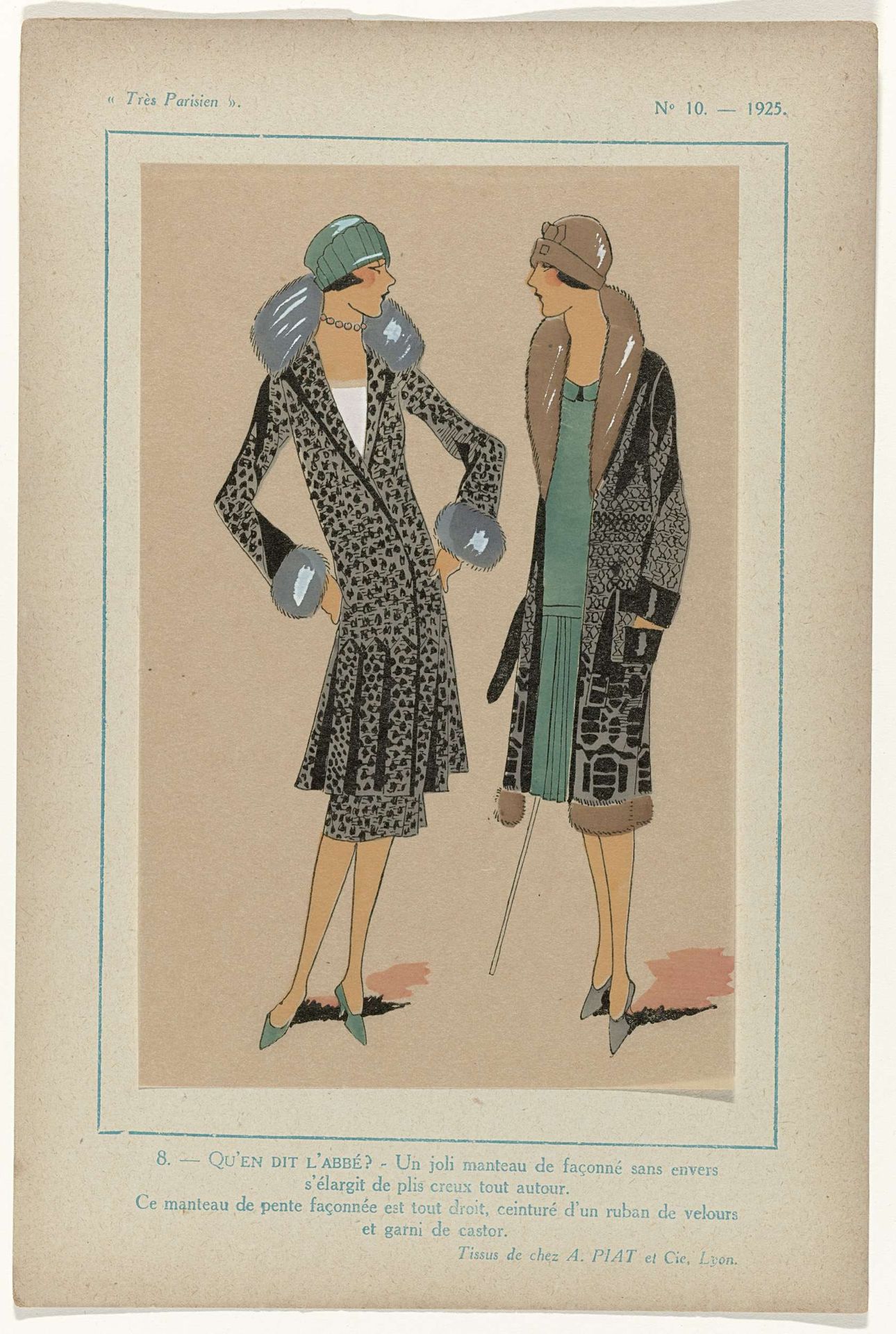 Très Parisien, 1925,  No. 10, Pl. 8: - QU'EN DIT L'ABBÉ ? by G-P. Joumard