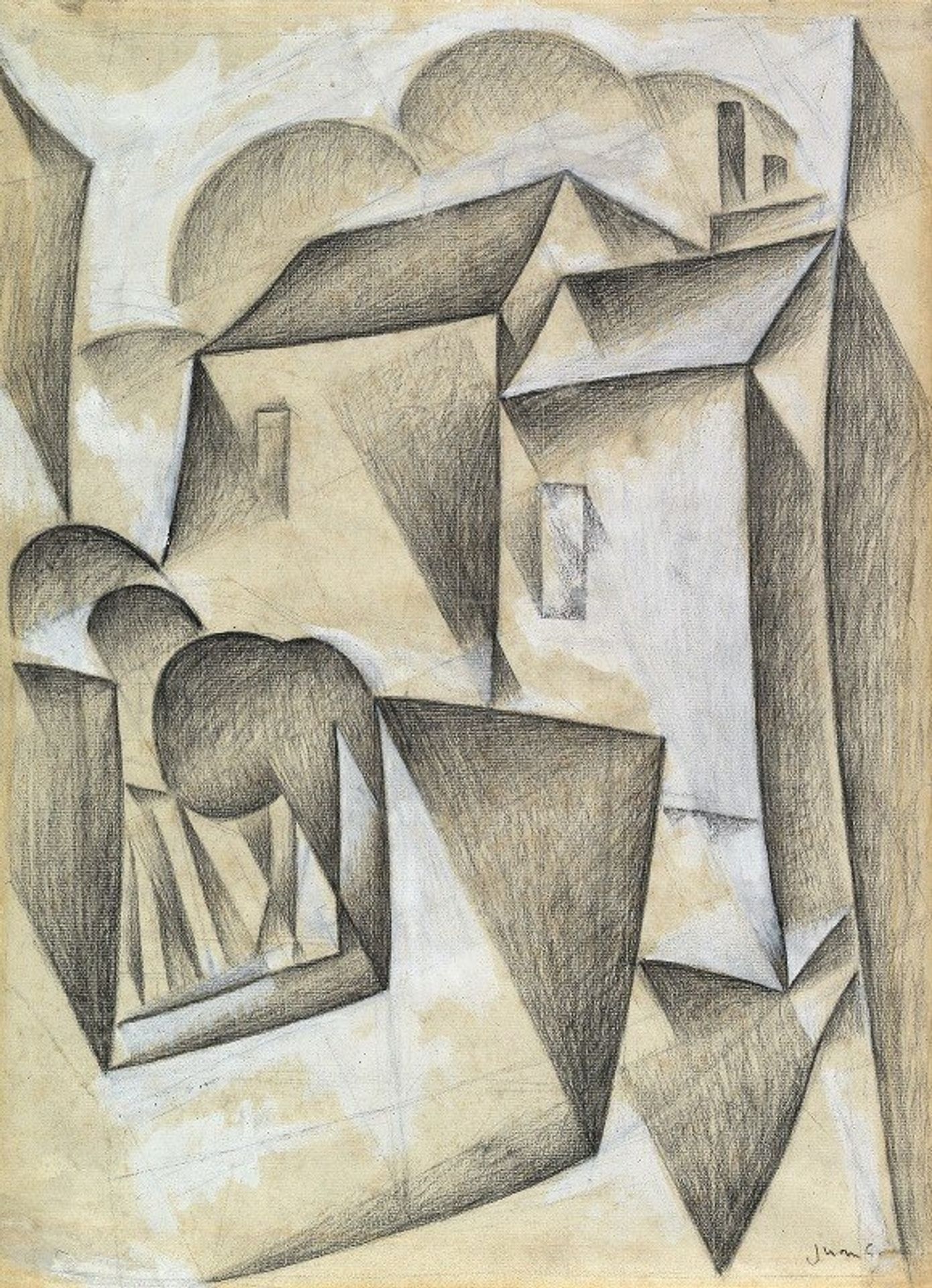 Houses in Paris, Place Ravignan by Juan Gris