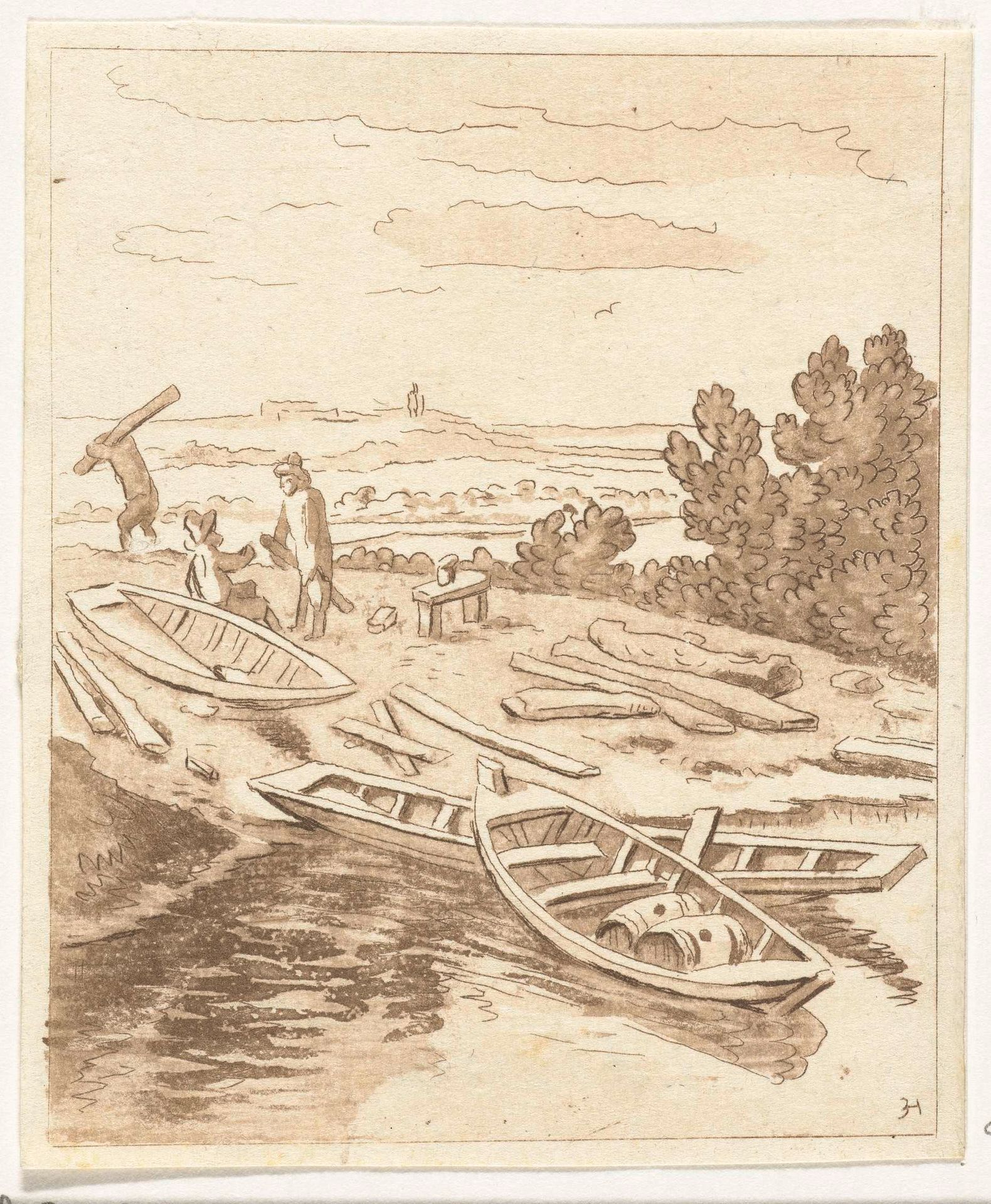 Roeiboten by Anthonie van den Bos