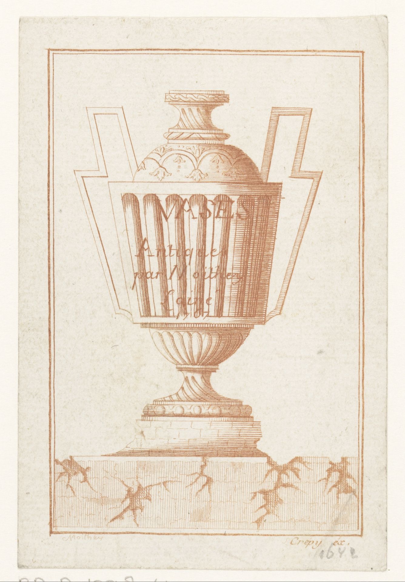 Vaas met rechthoekige oren by P. (l'ainé) Moithey