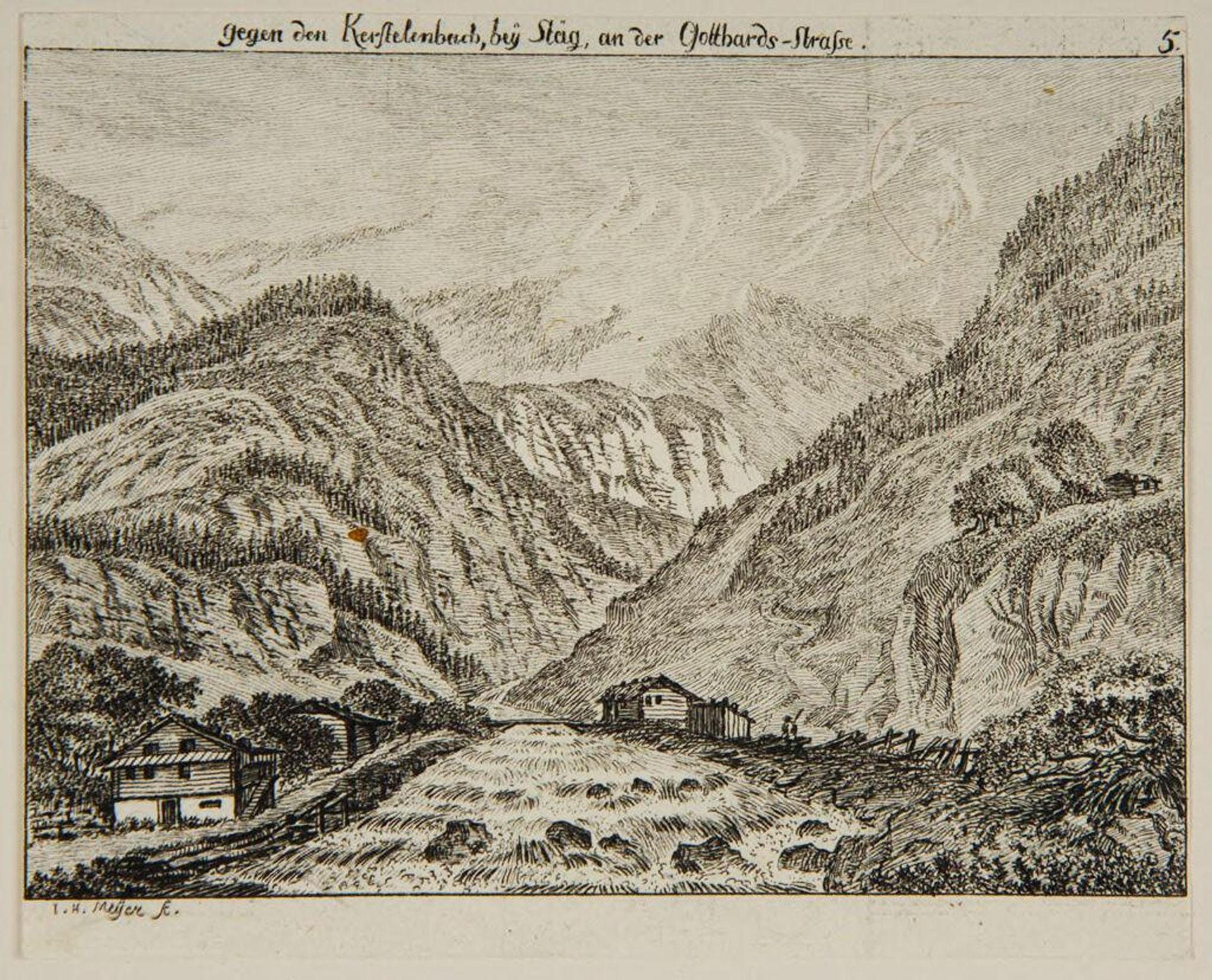 The KÃ¤rstelenbach on the S. Gotthard Road by Johann Heinrich Meyer