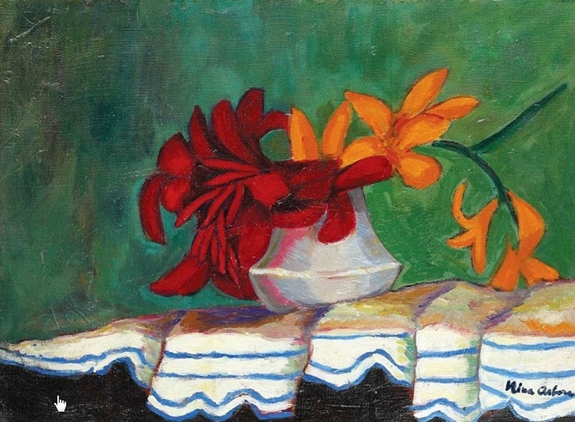 Vase with lilies by Nina Arbore