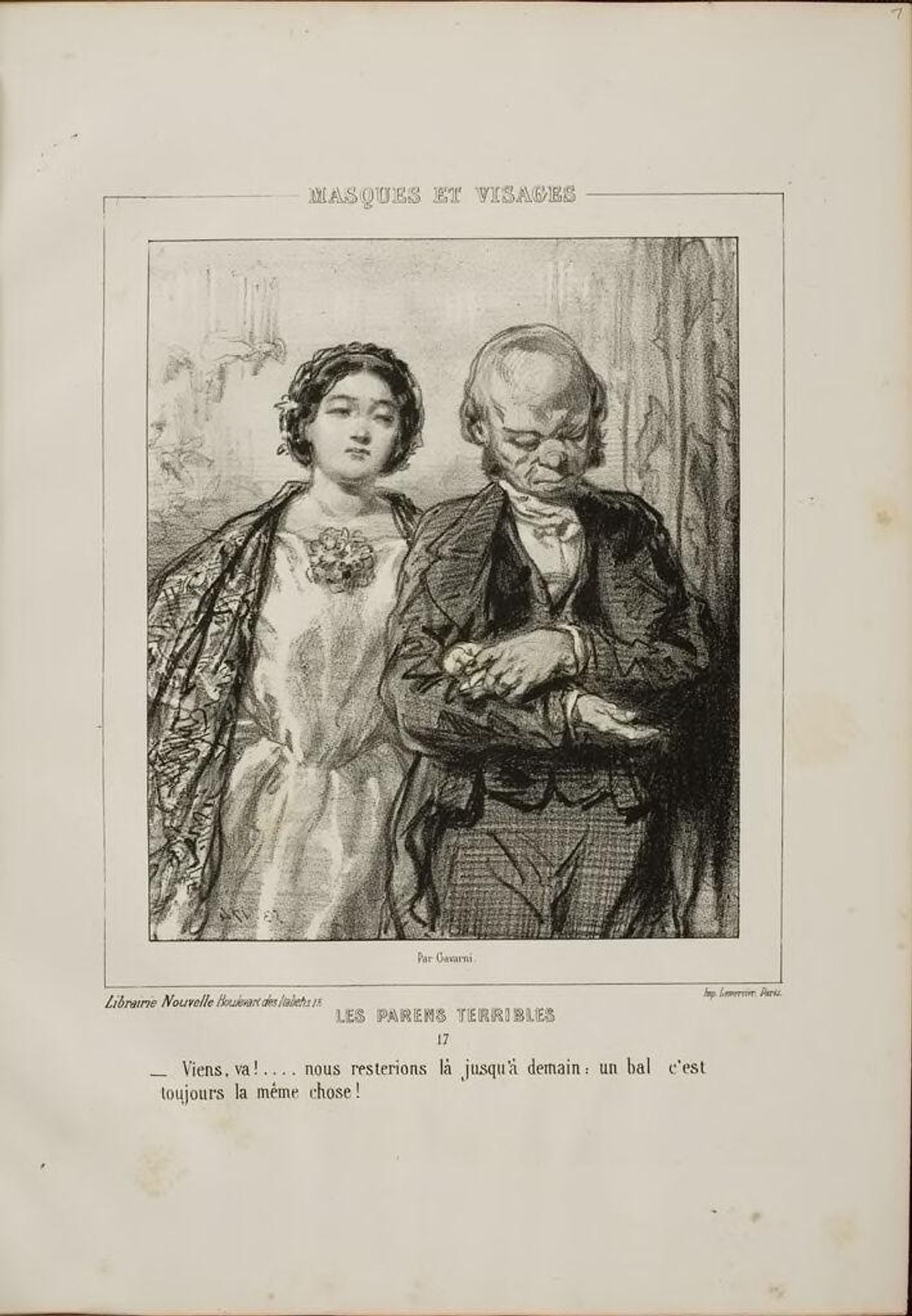 Come, go! We'll stay there until tomorrow: a ball is always the same thing!, p. 17 by Paul Gavarni