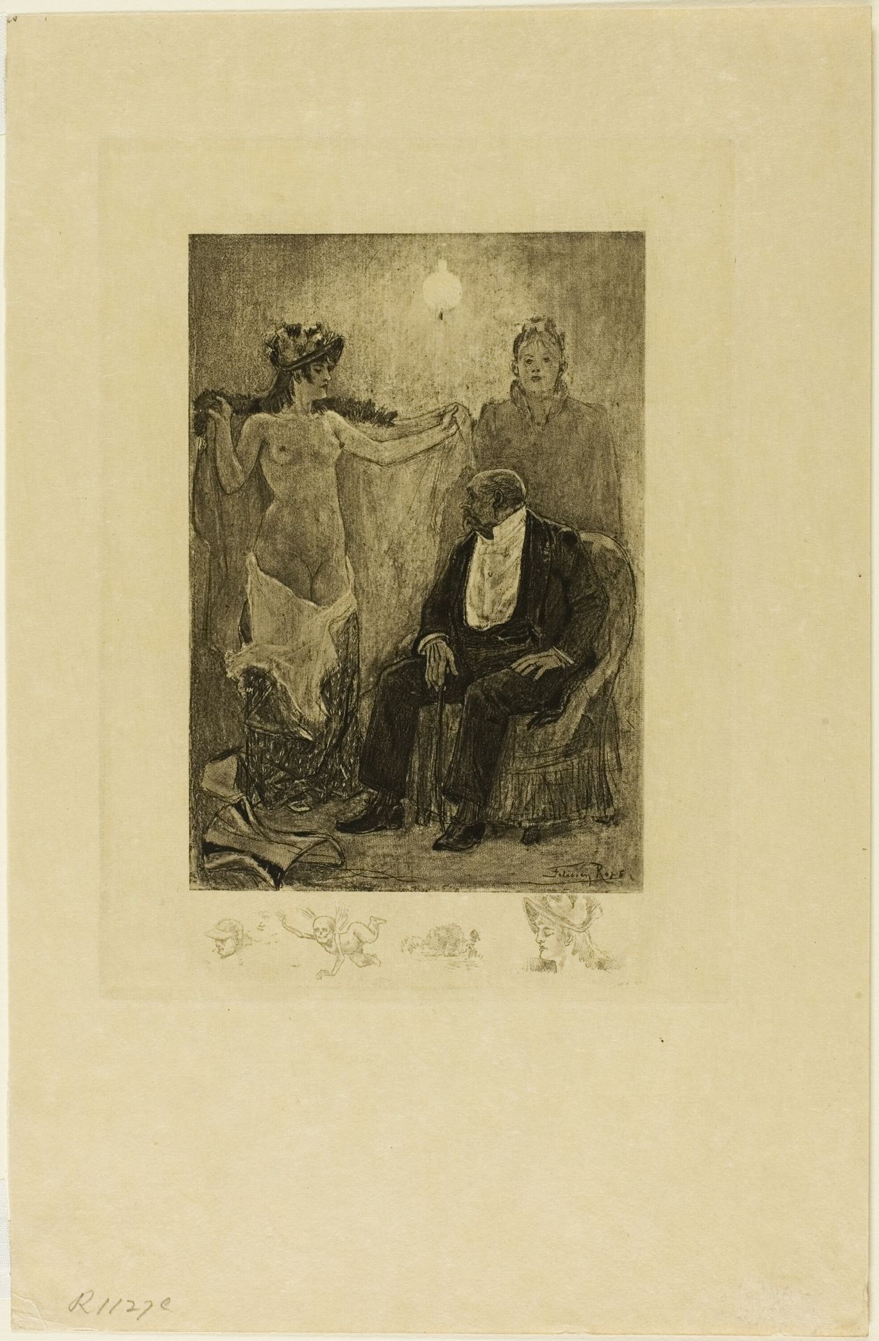 Between Acts or the Englishwoman of the New Ballet by Felicien Rops