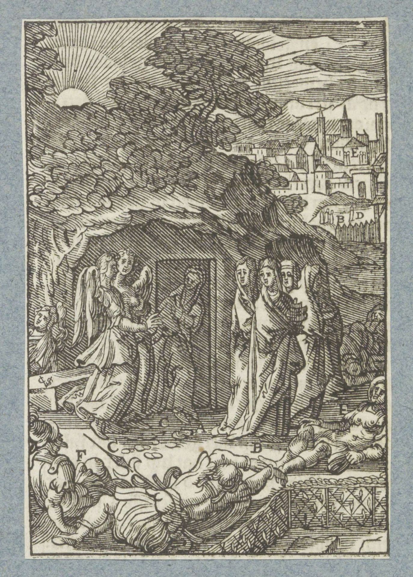 Drie Maria's verlaten het lege graf by Christoffel van (II) Sichem