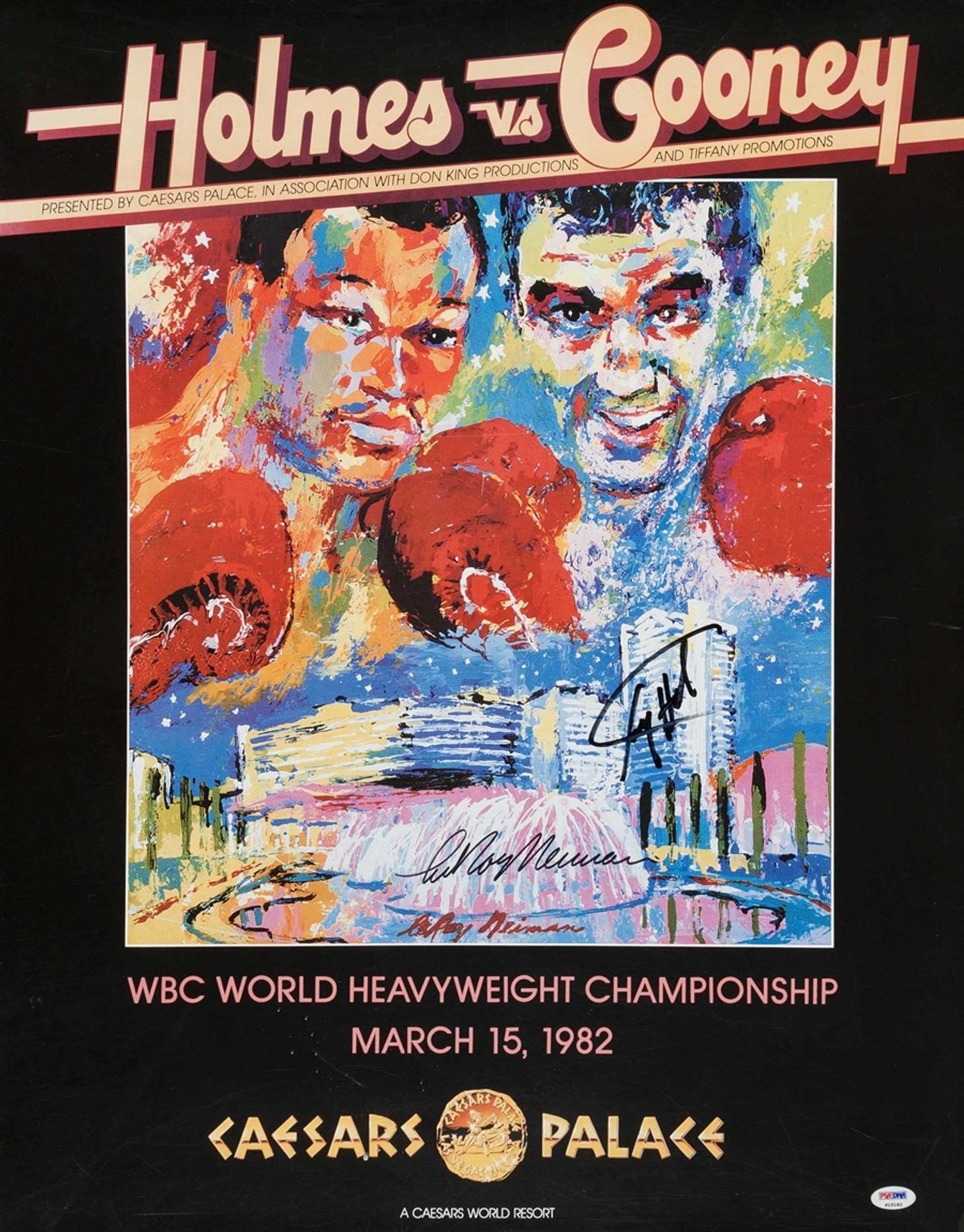 Larry Holmes Vs. Gerry Cooney Fight Poster by LeRoy Neiman