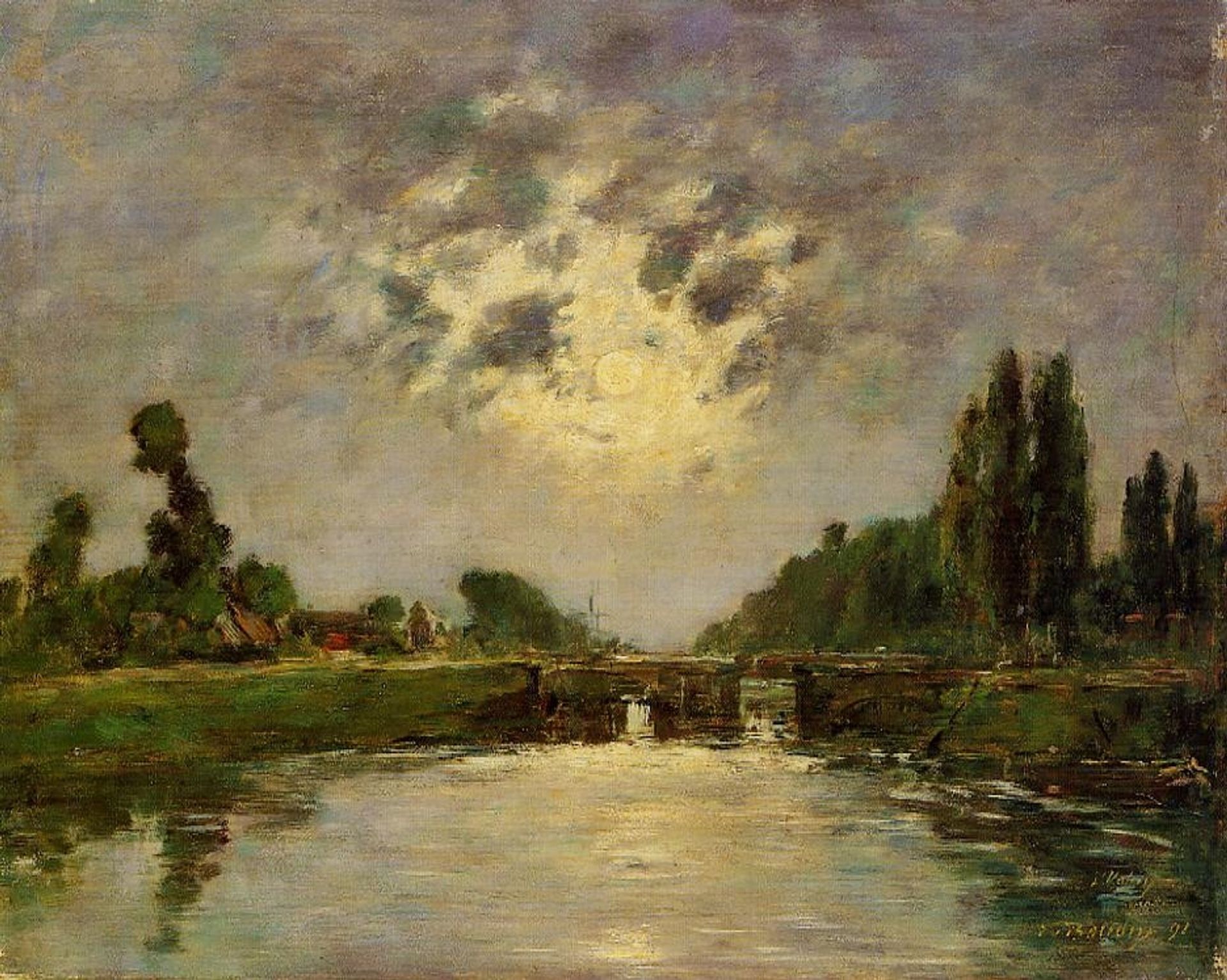 Saint-Valery-sur-Somme, the Bridge on the Lock by Eugène Boudin