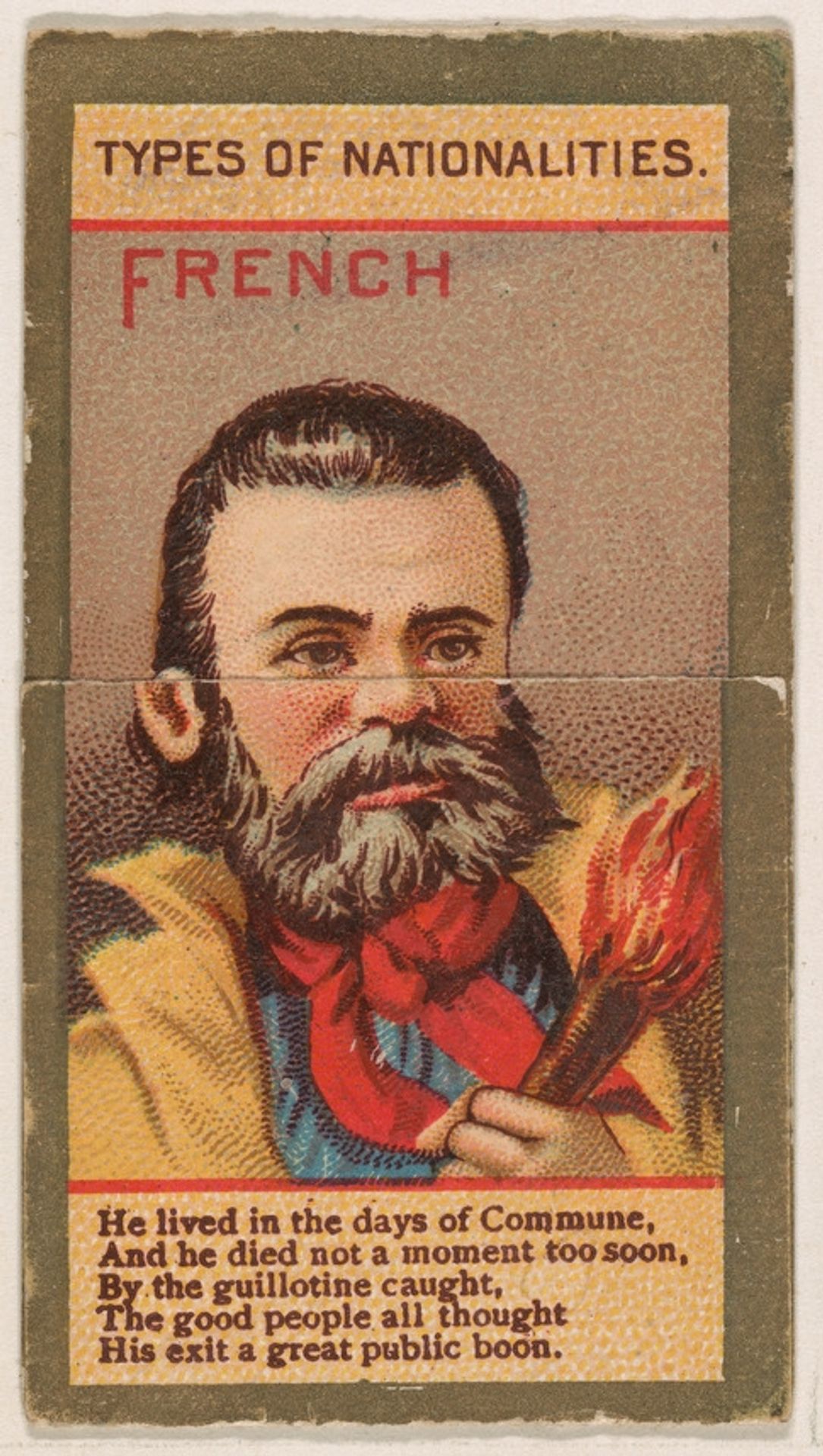 French, from Types of Nationalities (N240) issued by Kinney Bros. by Kinney Brothers Tobacco Company