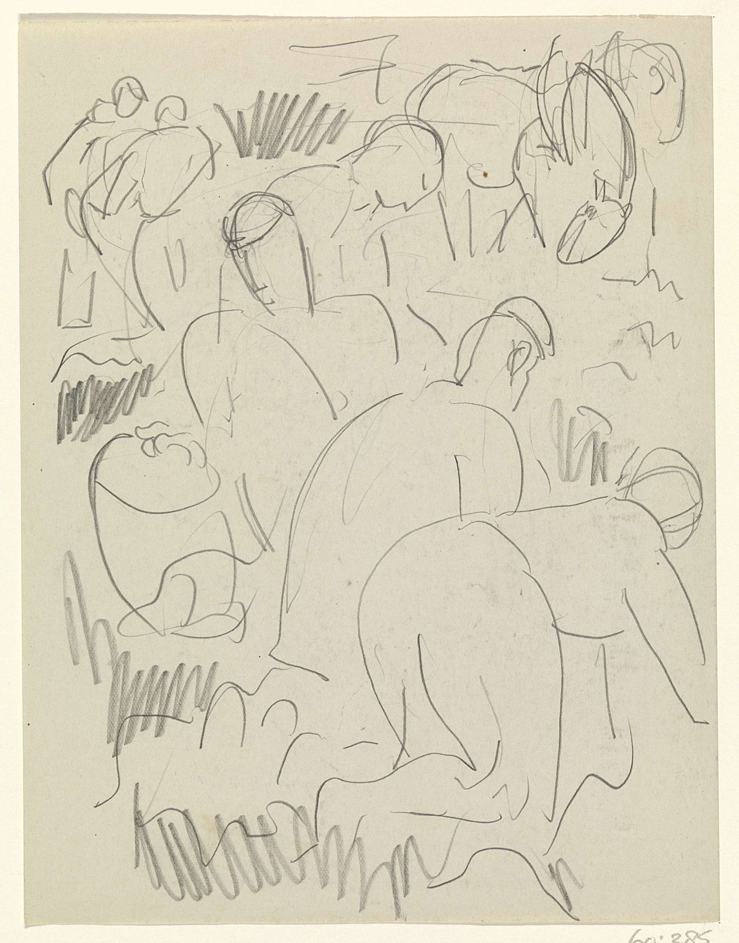 Boeren werken op het land by Leo Gestel