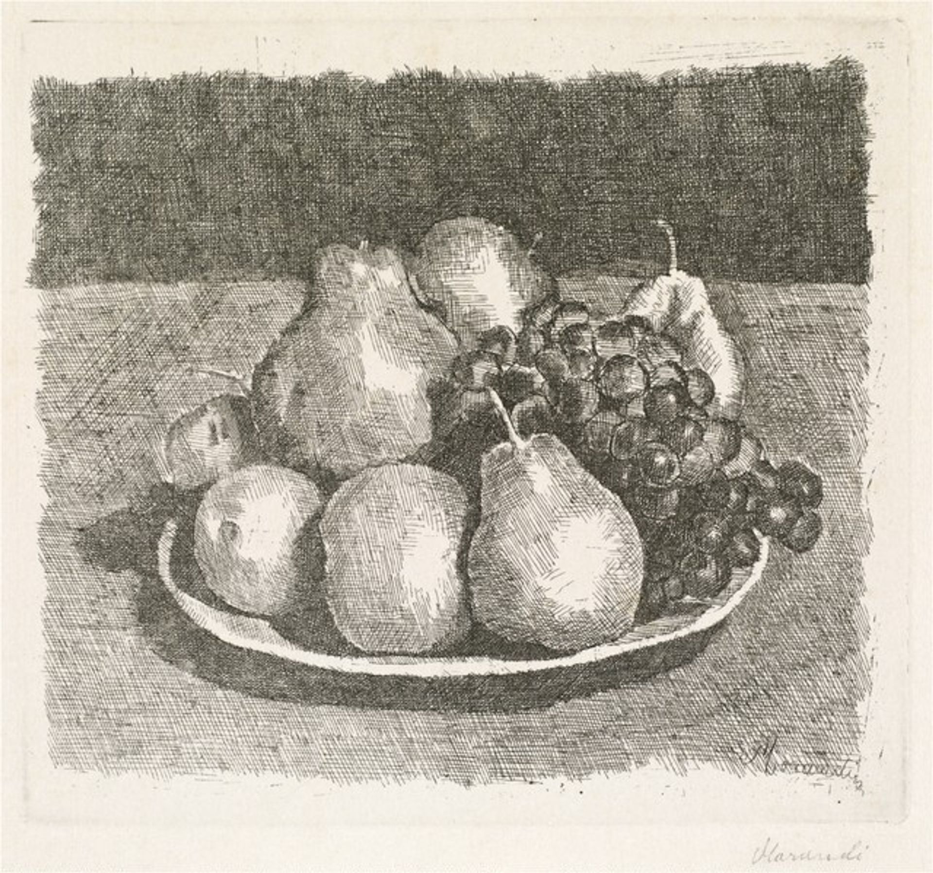 Still Life with Pears and Grapes by Giorgio Morandi