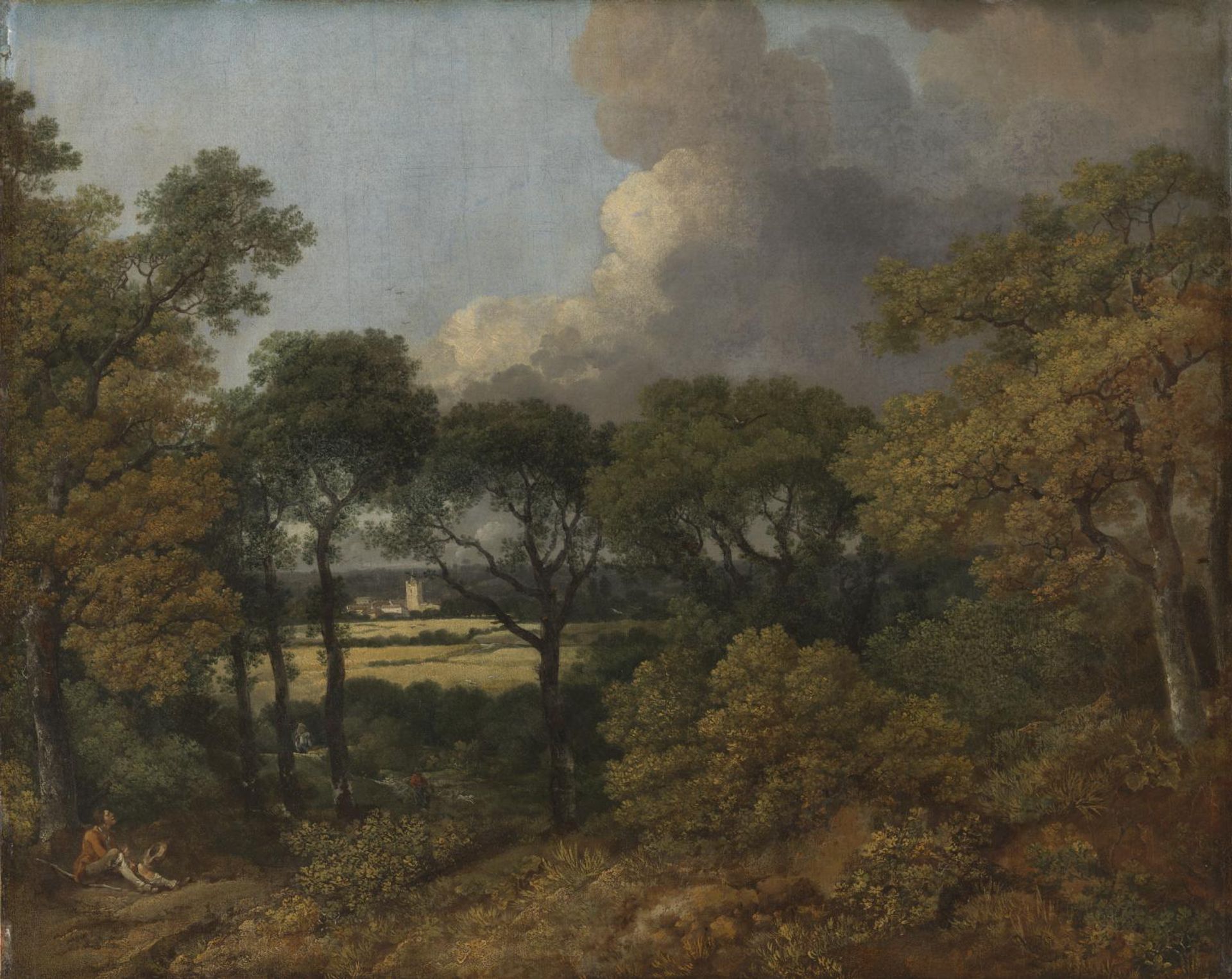 Wooded Landscape with a Peasant Resting by Thomas Gainsborough