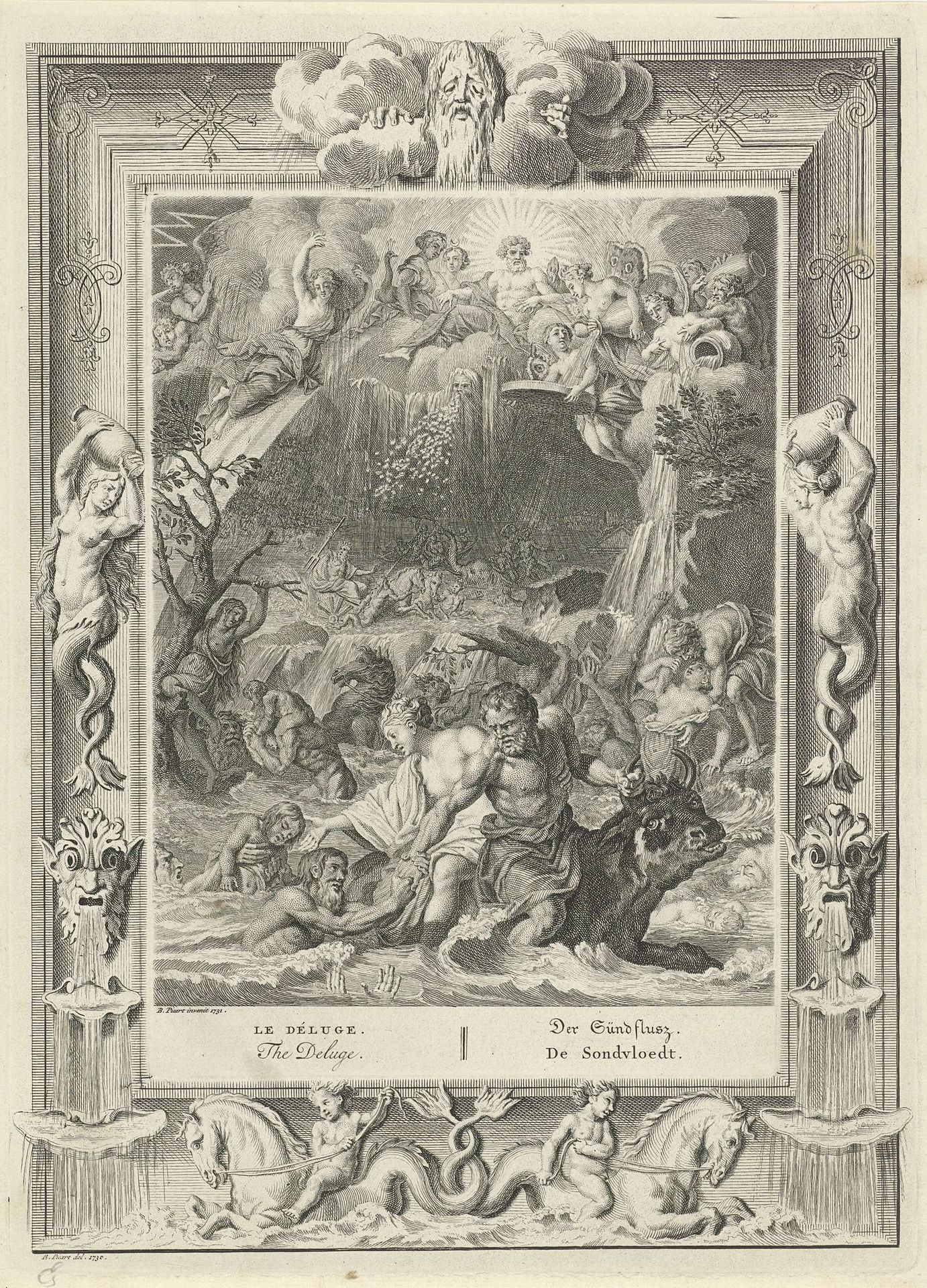 De zondvloed van Deucalion by Bernard Picart