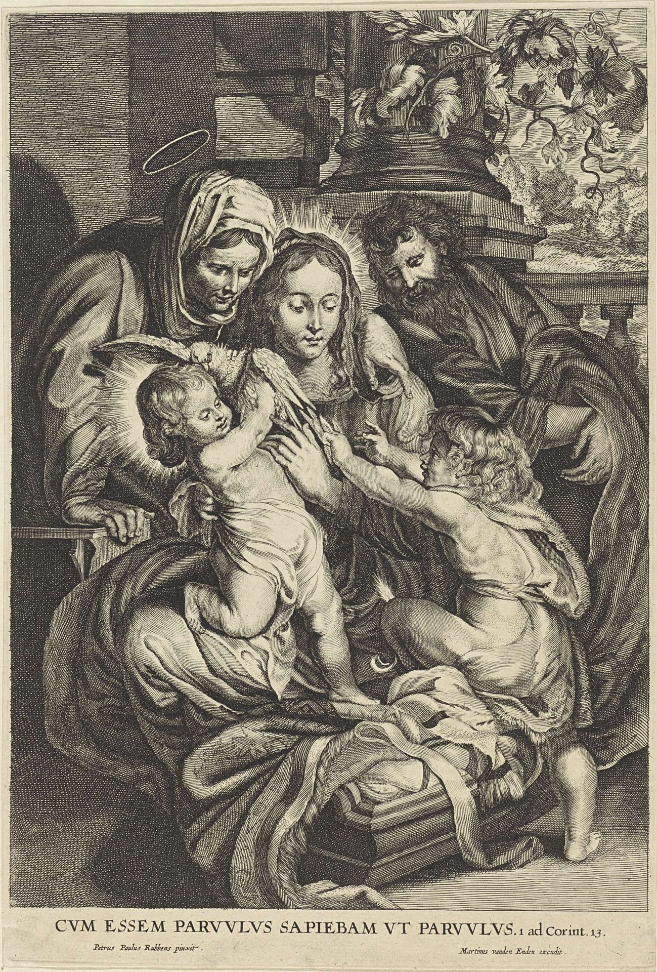 Heilige Familie met Elisabet en Johannes de Doper by Anonymous