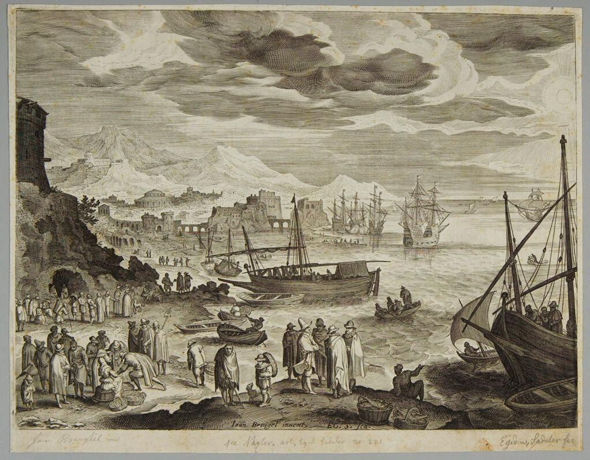 Seashore with Fishermen and Fishmongers by Aegidius Sadeler II