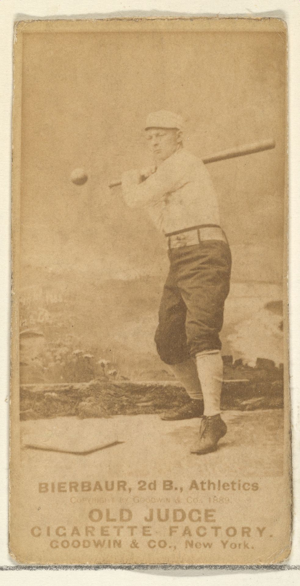 Bierbauer, 2nd Base, Philadelphia Athletics, from the Old Judge series (N172) for Old Judge Cigarettes by Goodwin & Company