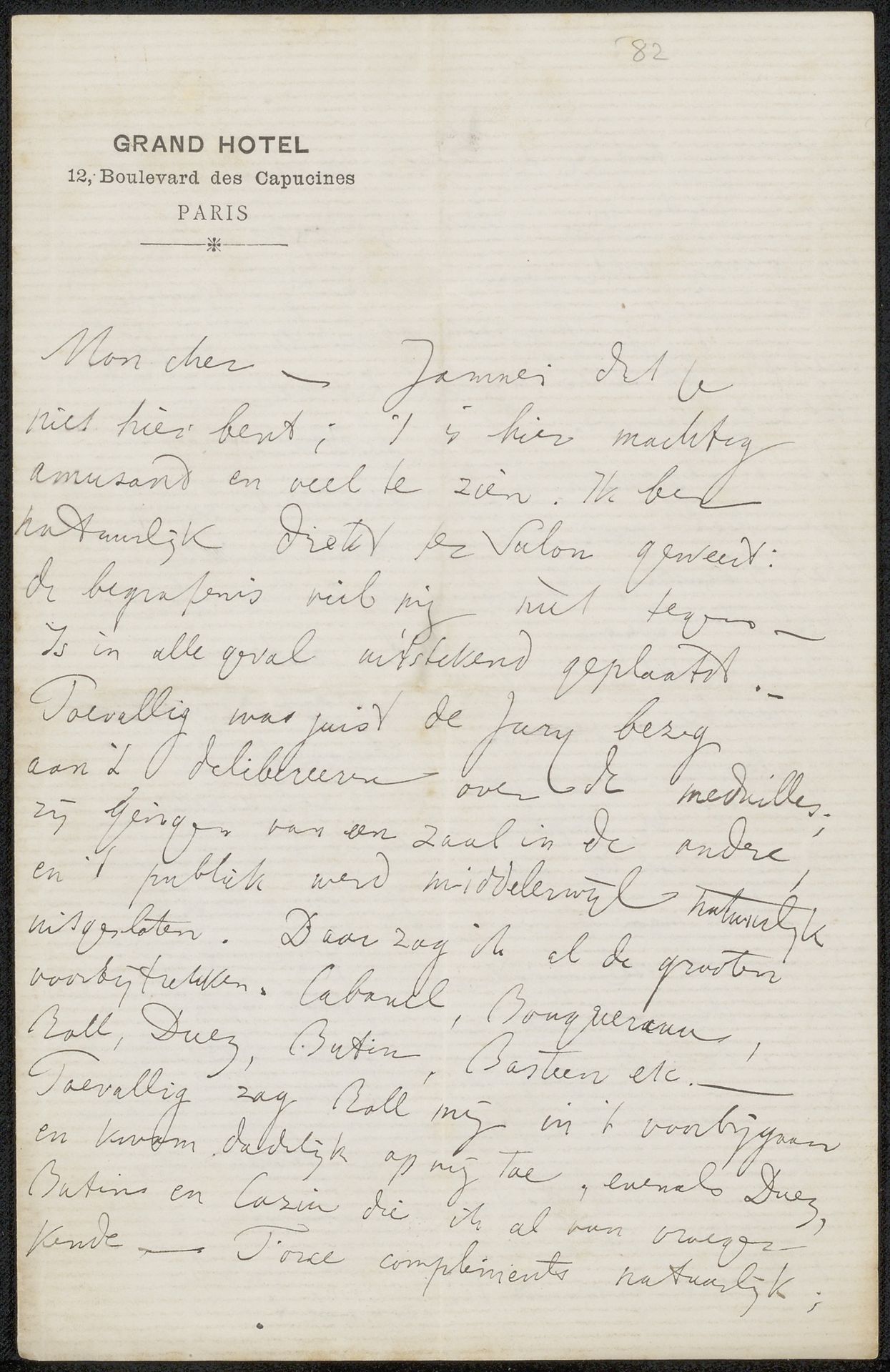 Brief aan Philip Zilcken by Isaac Israels